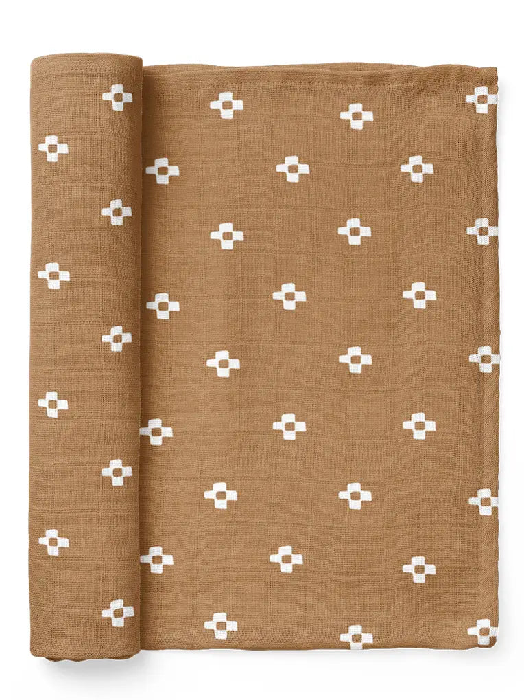 Boho Square Brown Baby Blanket