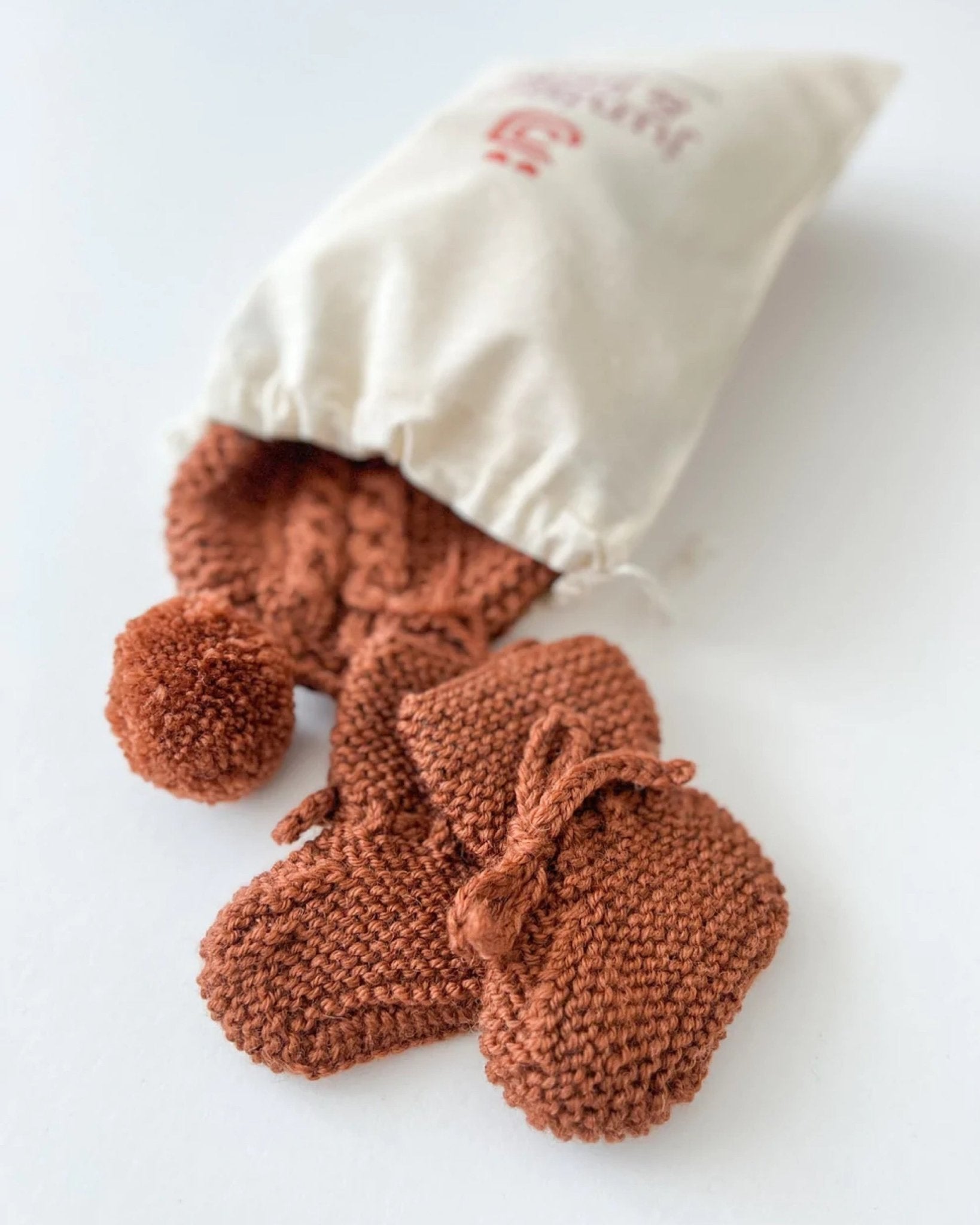 Merino Wool Bonnet & Bootie Set | Cinnamon