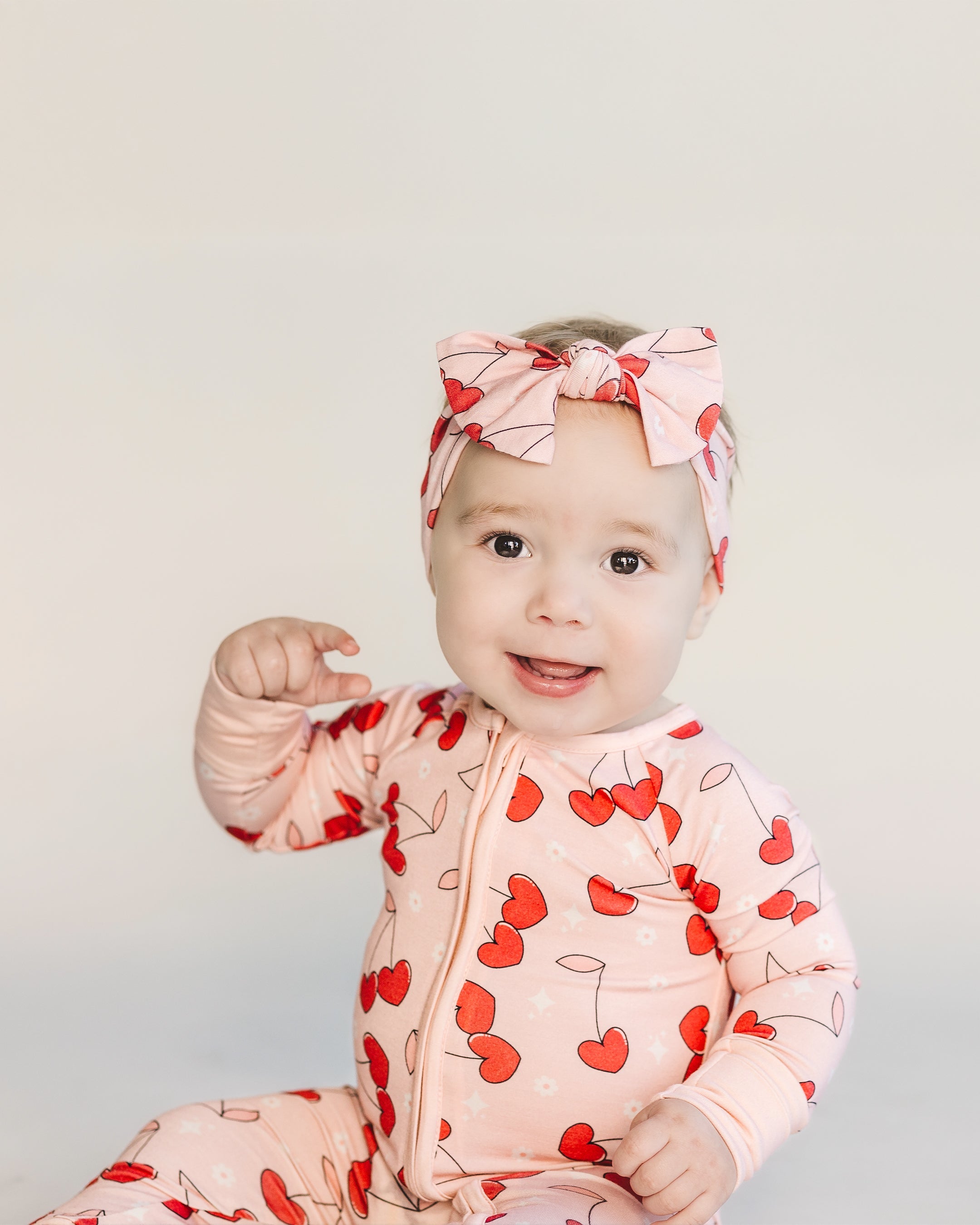 Bamboo Zip Romper | Cherry Heart