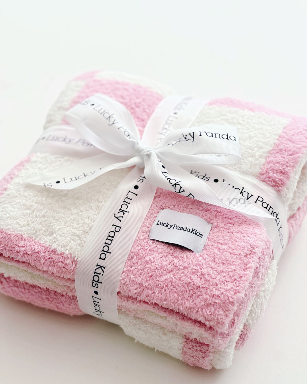 Checkered Plush Blanket | Pink