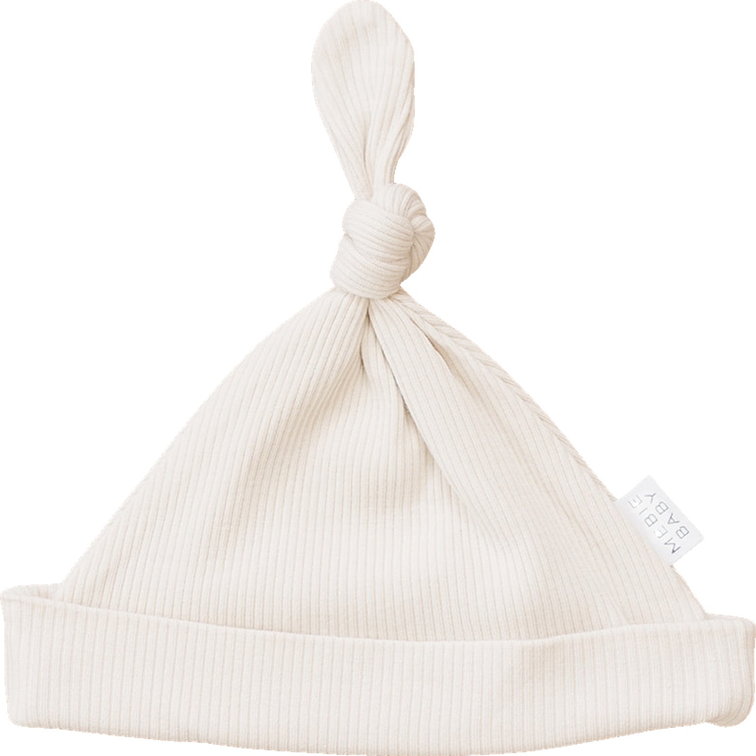 Vanilla Organic Ribbed Newborn Knot Hat