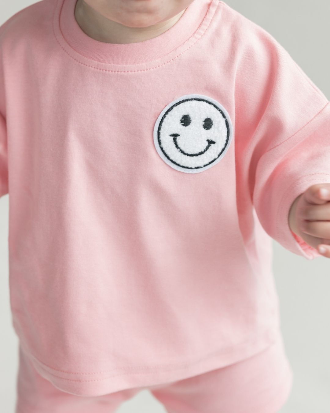 Smiley Shorts Set | Pink Peach