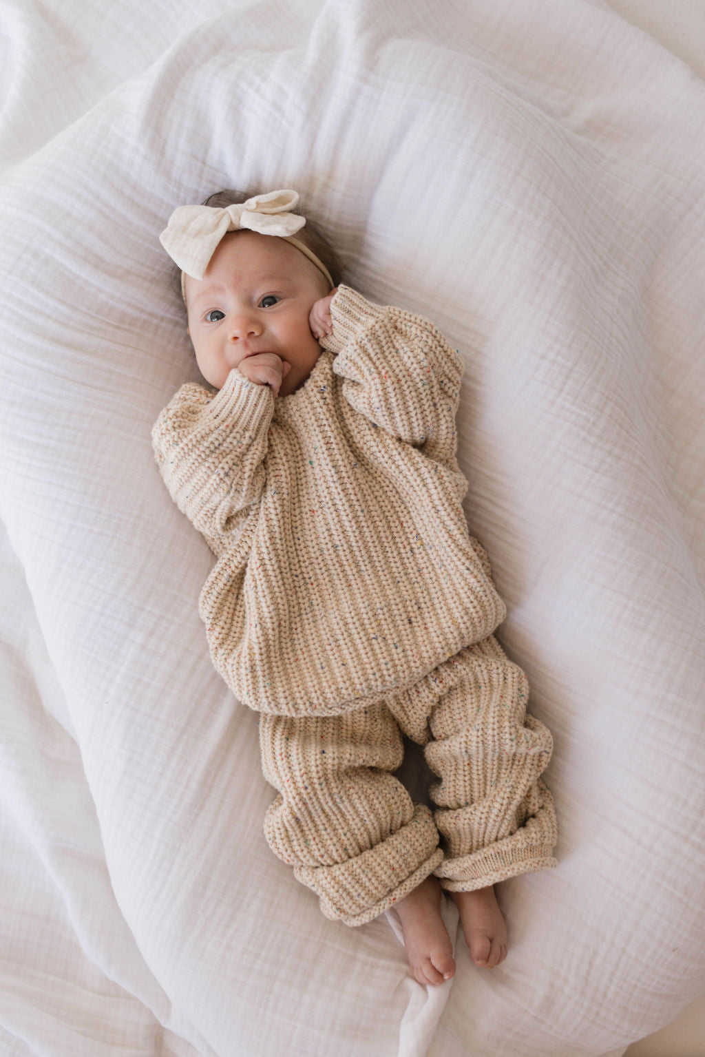 Knit Pant Set | Wheat Confetti