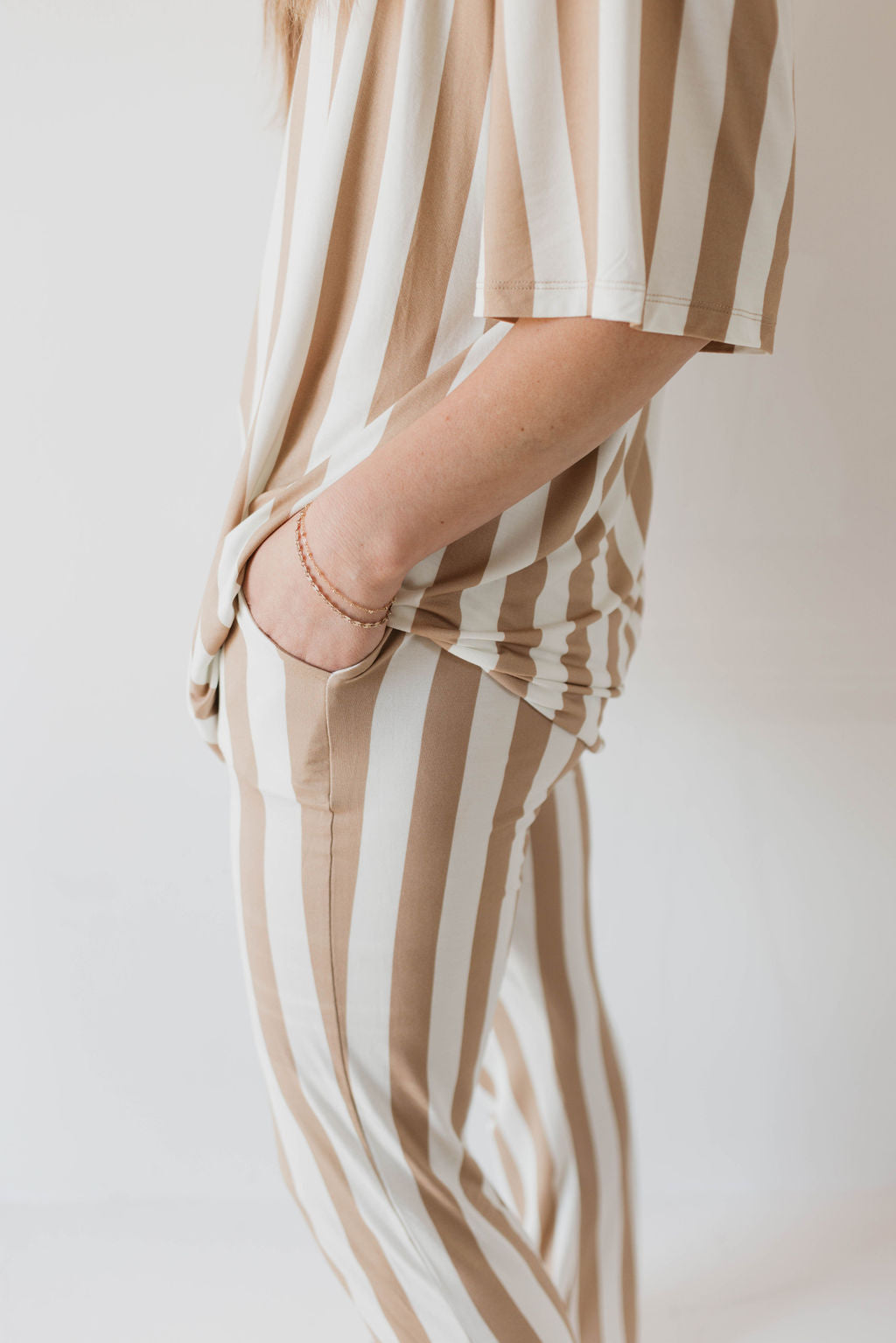 Short Sleeve Women's Bamboo Pajamas | Kal Stripe