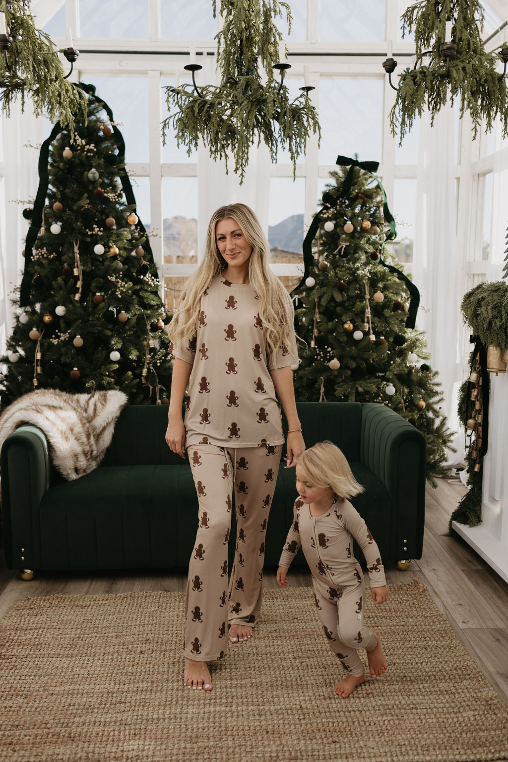 Bamboo Zip Pajamas | Gingerbread