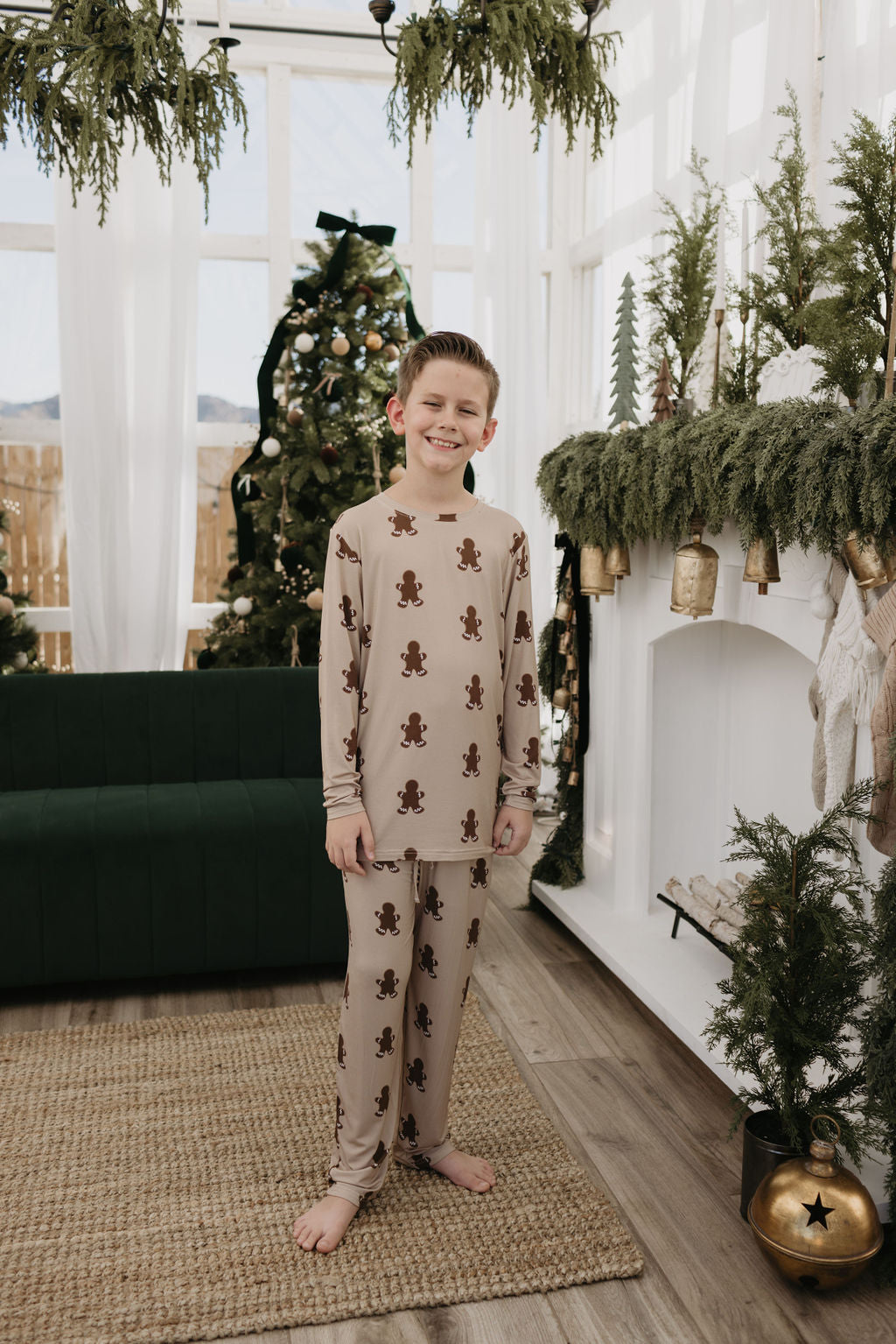 Pre-Teen Straight Leg Bamboo Pajamas | Gingerbread