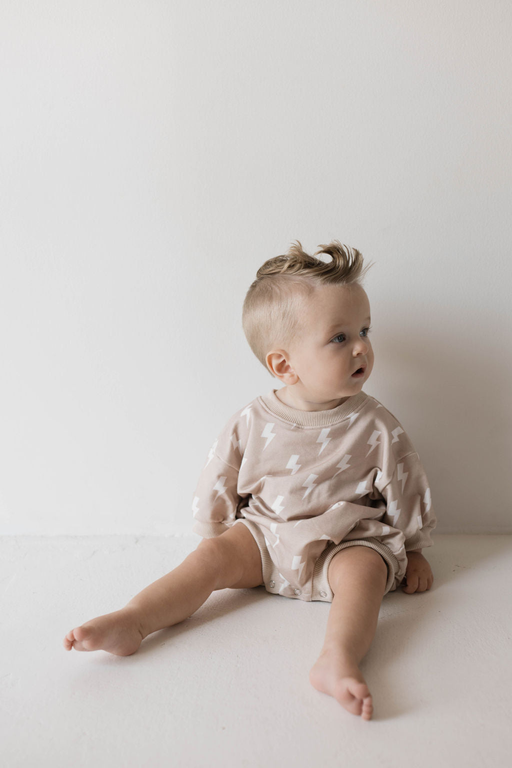 Sweatshirt Romper | Cream Lightning