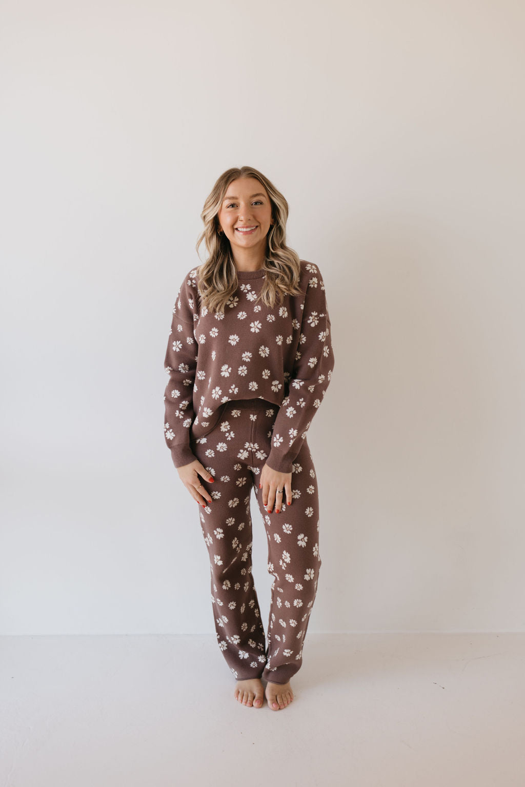 Women's Knit Pant Set | Midnight Meadow