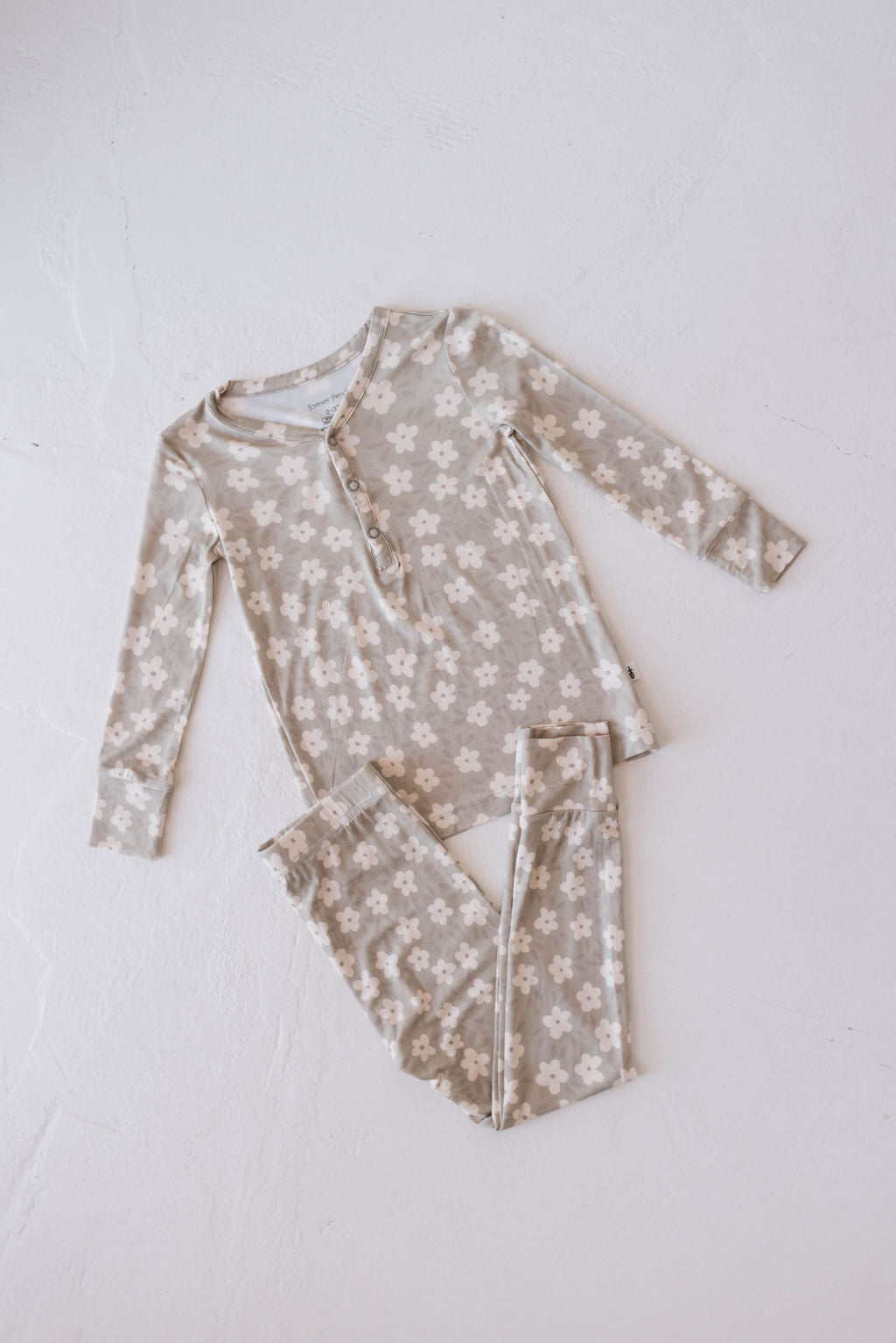 Bamboo Two Piece Pajamas | French Gray Floral