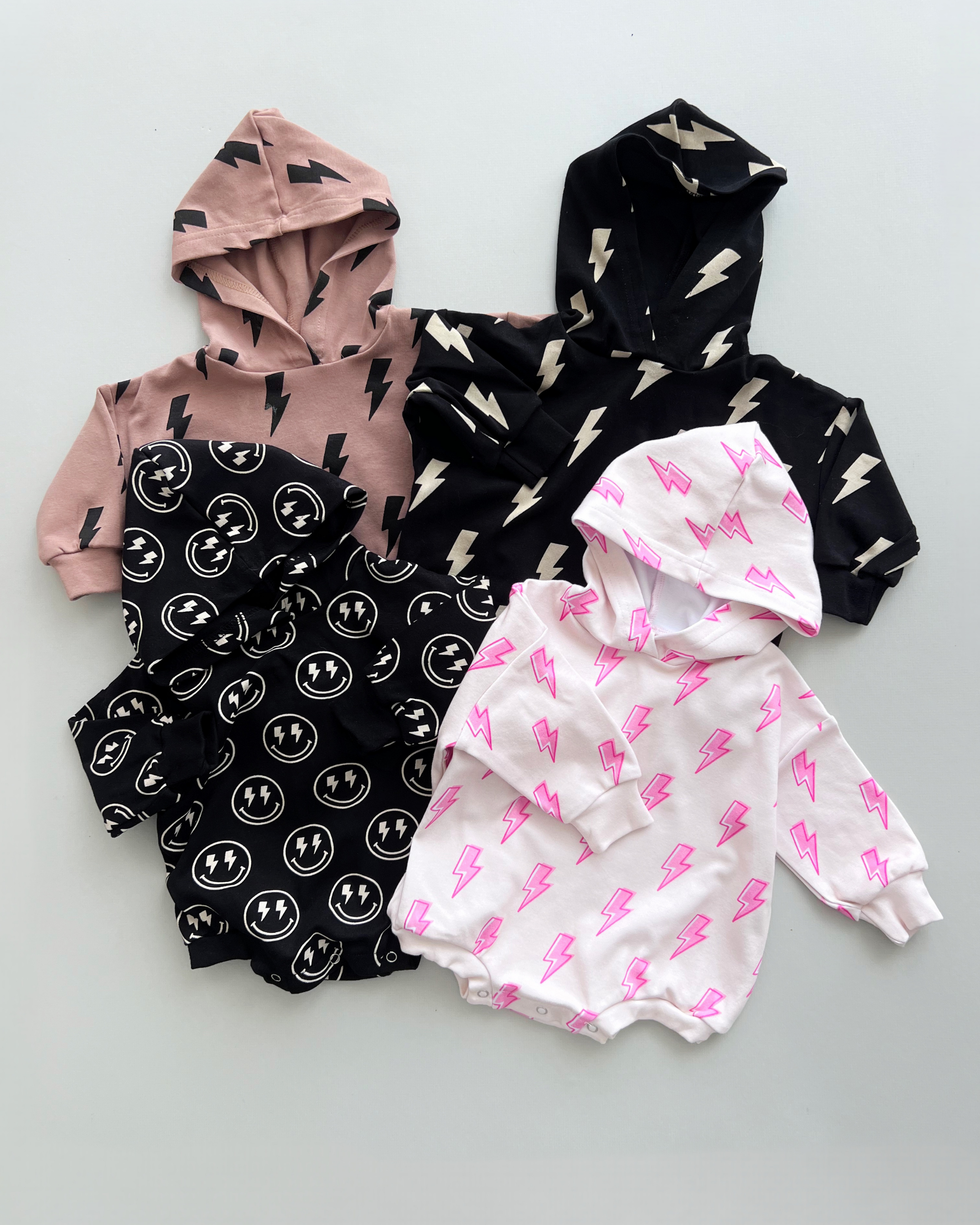 Hooded Bubble Romper  | Electric Smiley