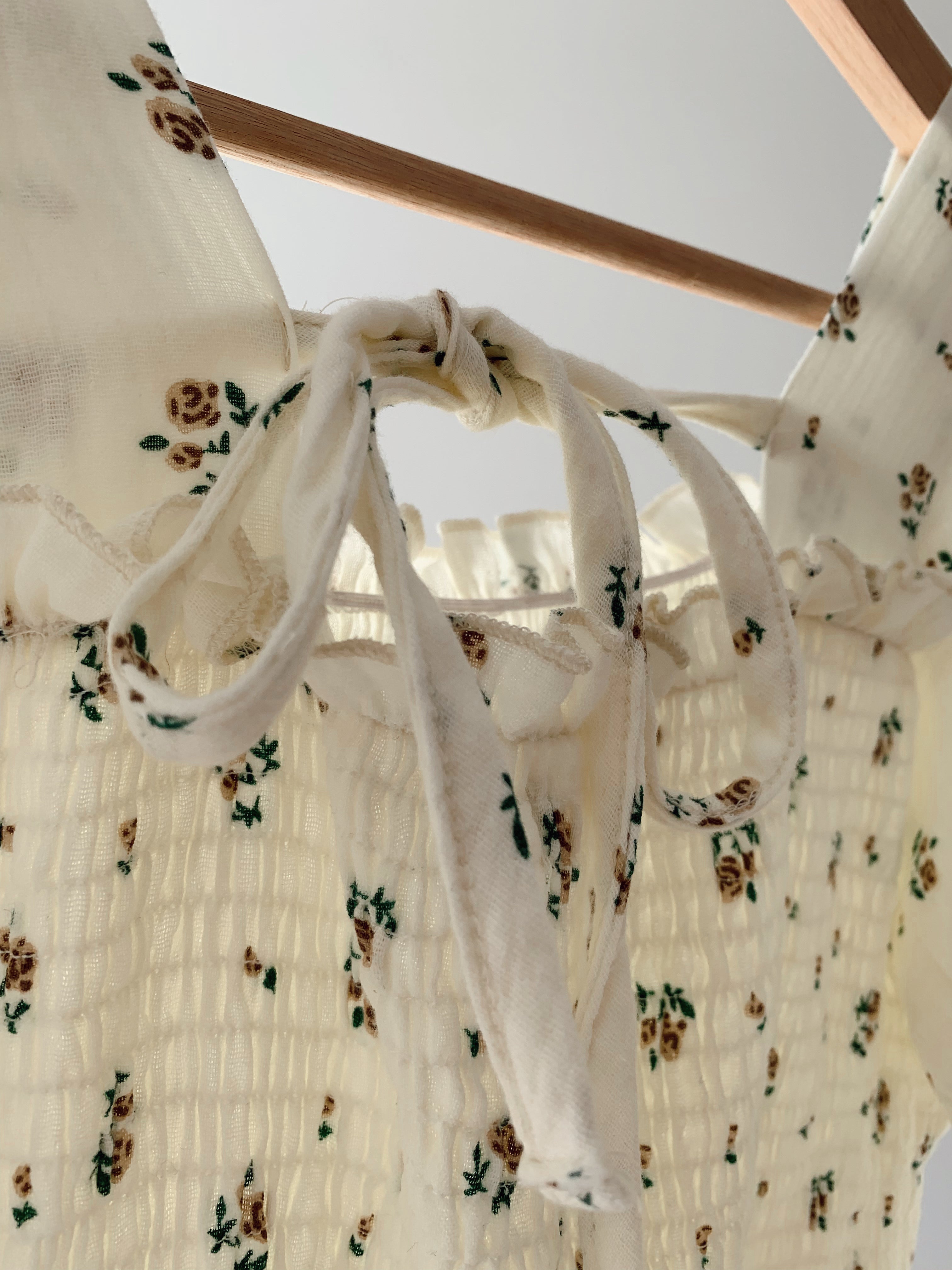 Garden Days | Ivory Floral Muslin Dress