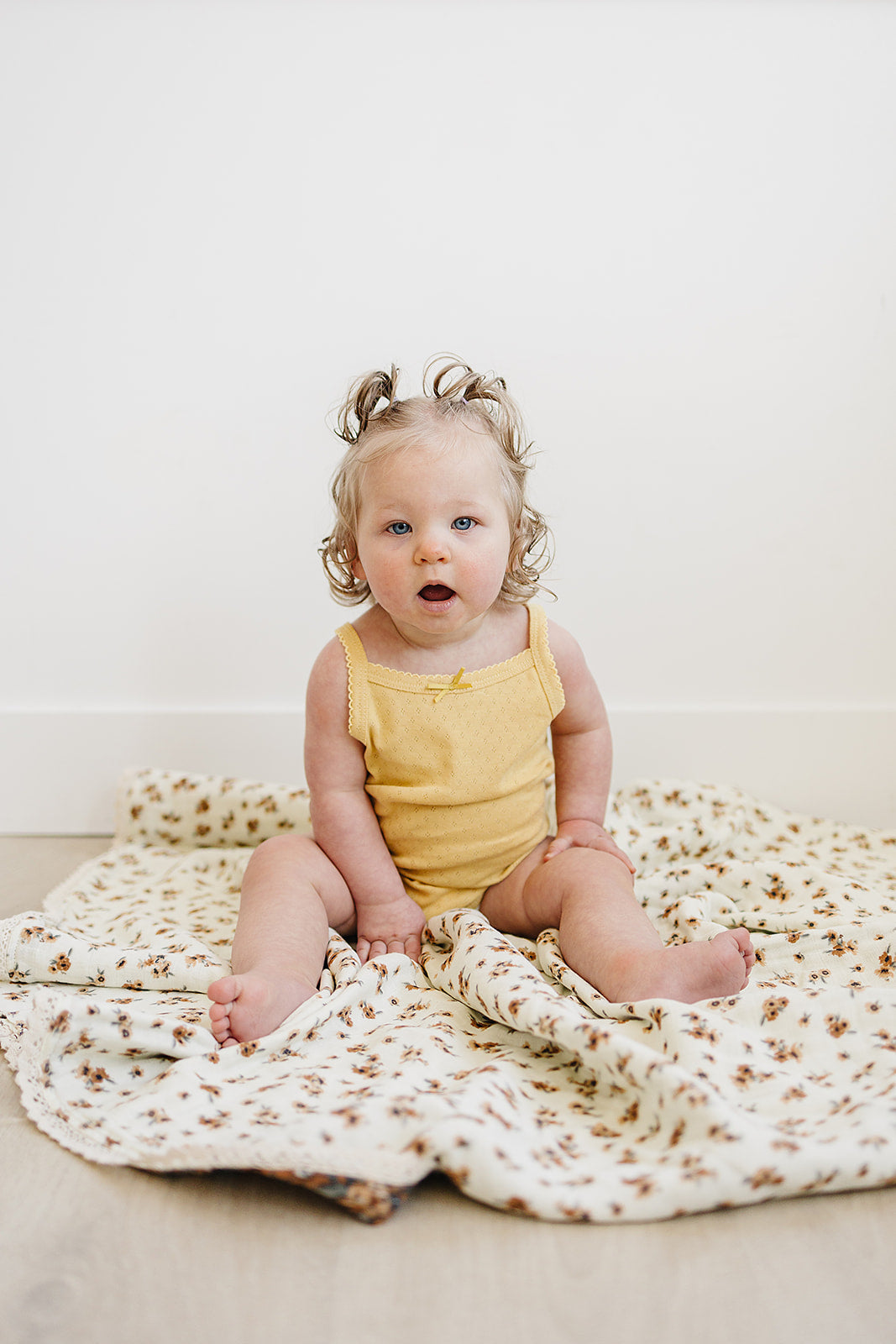 Yellow Bow Pointelle Tank Bodysuit