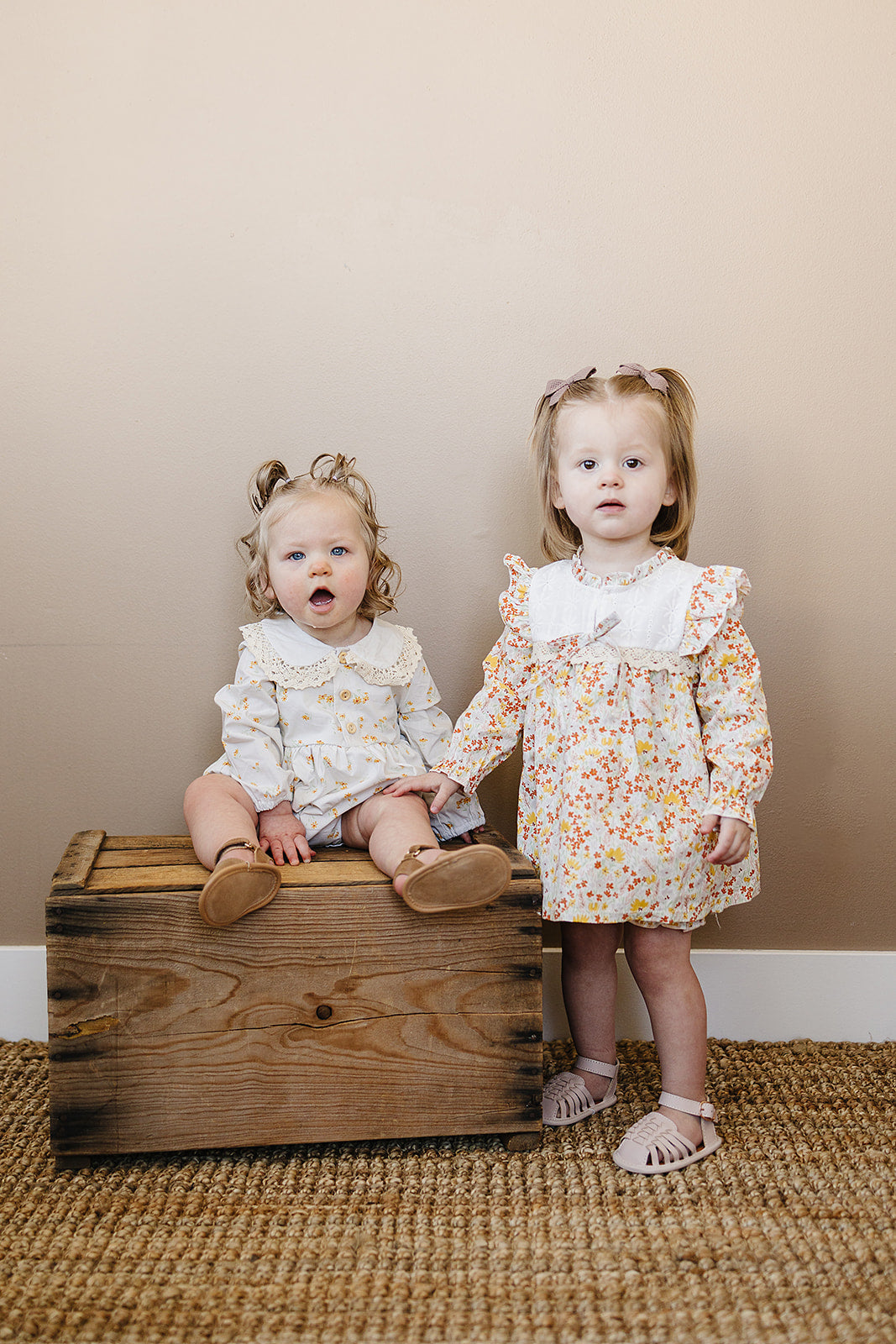 Yellow Floral Button Bubble Romper