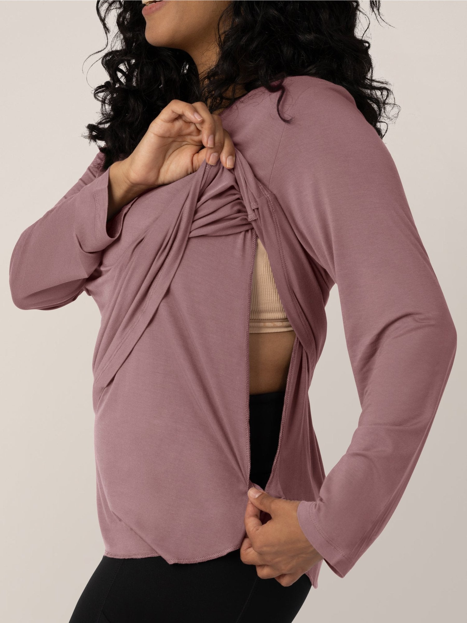 Bamboo Maternity & Nursing Long Sleeve T-shirt | Twilight