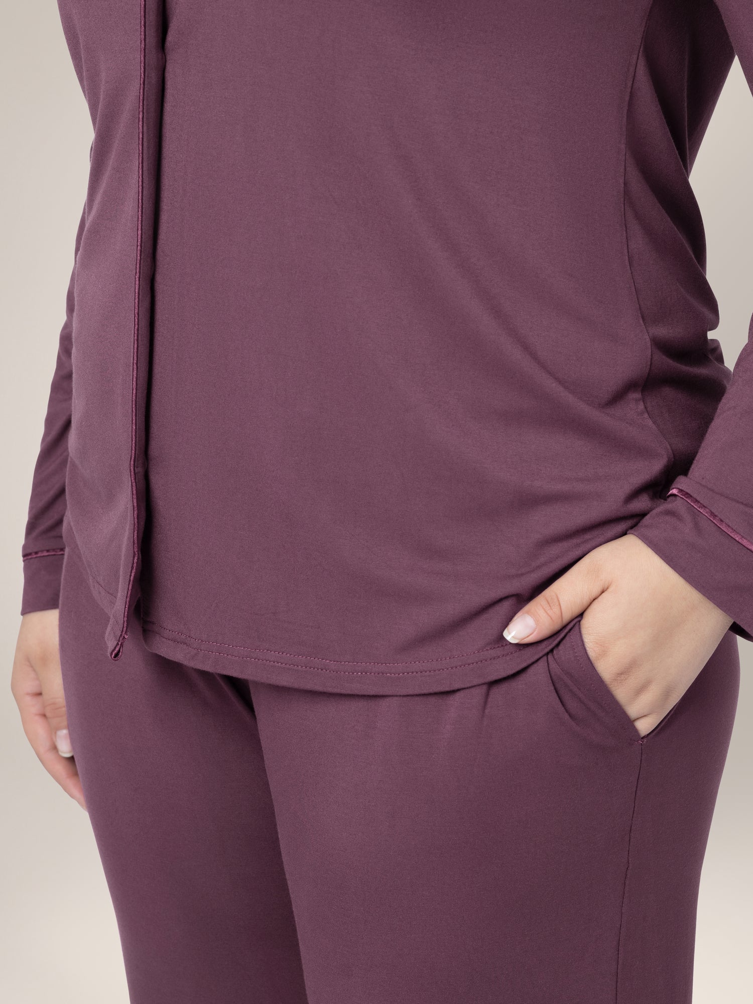 Clea Bamboo Long Sleeve Pajama Set | Burgundy Plum