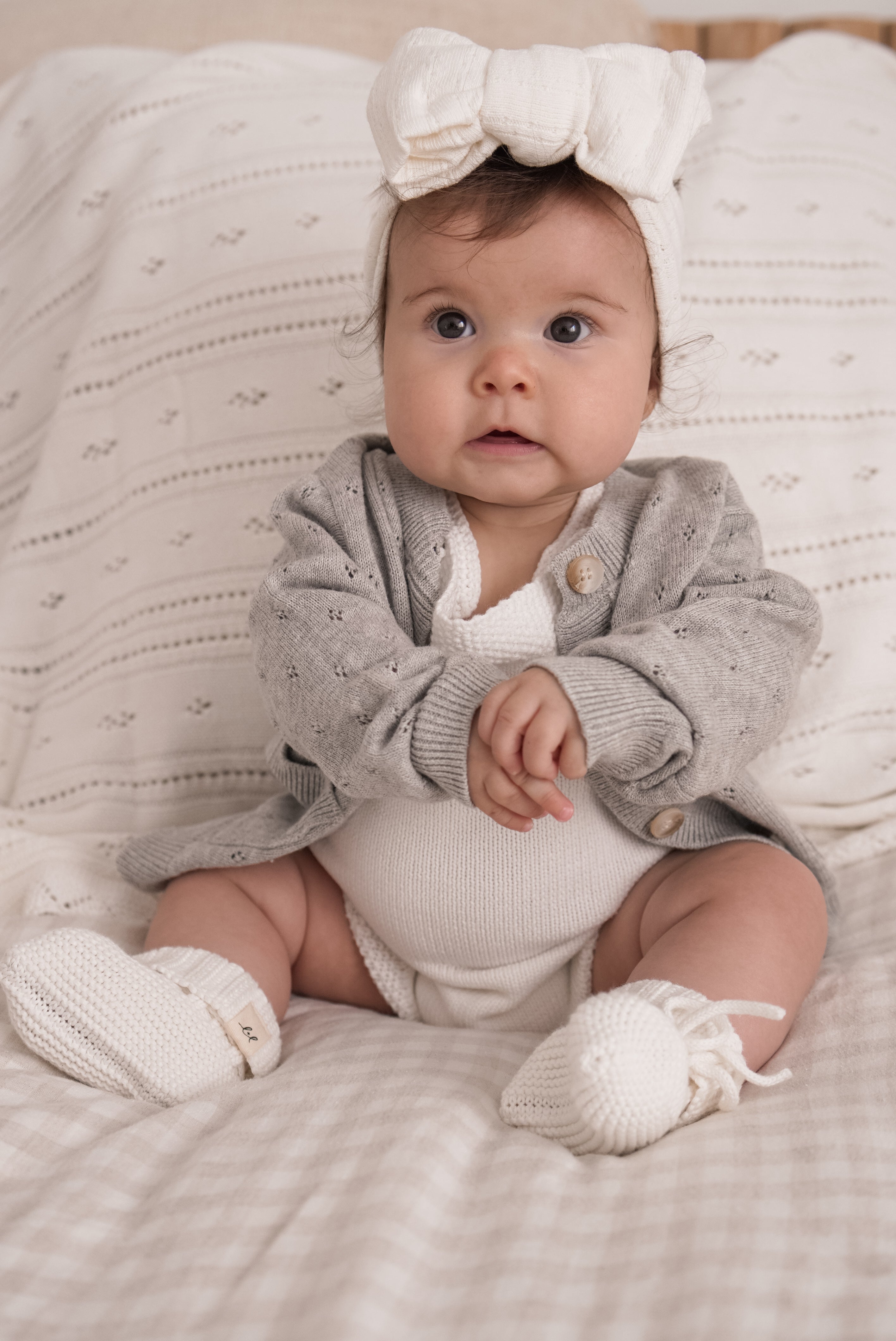 Knit Bow Headband - Off-White