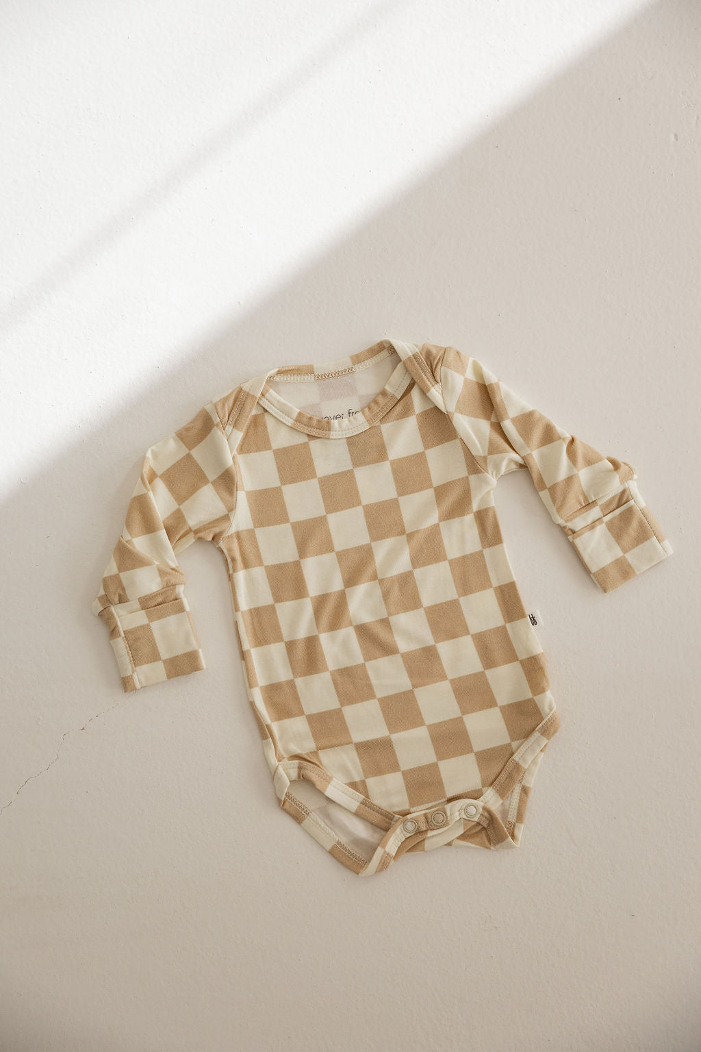 Vanilla Wafer Checkerboard  | Long Sleeve Snap Suit