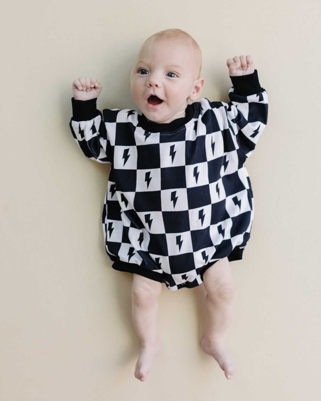 Bubble Romper | Charcoal Bolts