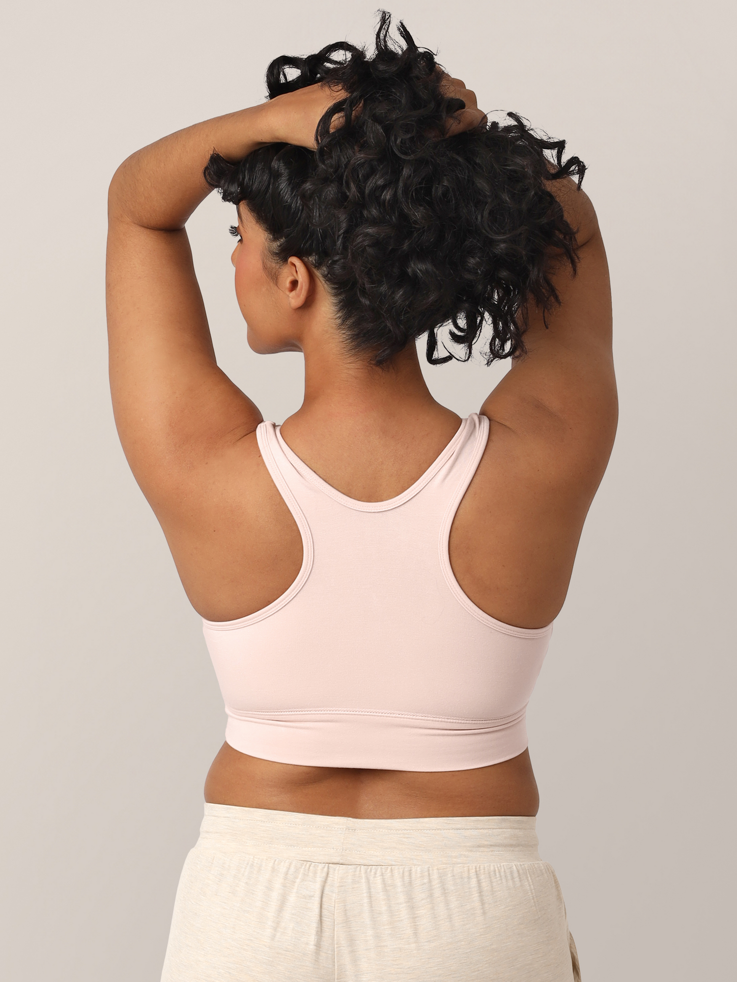 French Terry Racerback Nursing & Sleep Bra | Soft Pink