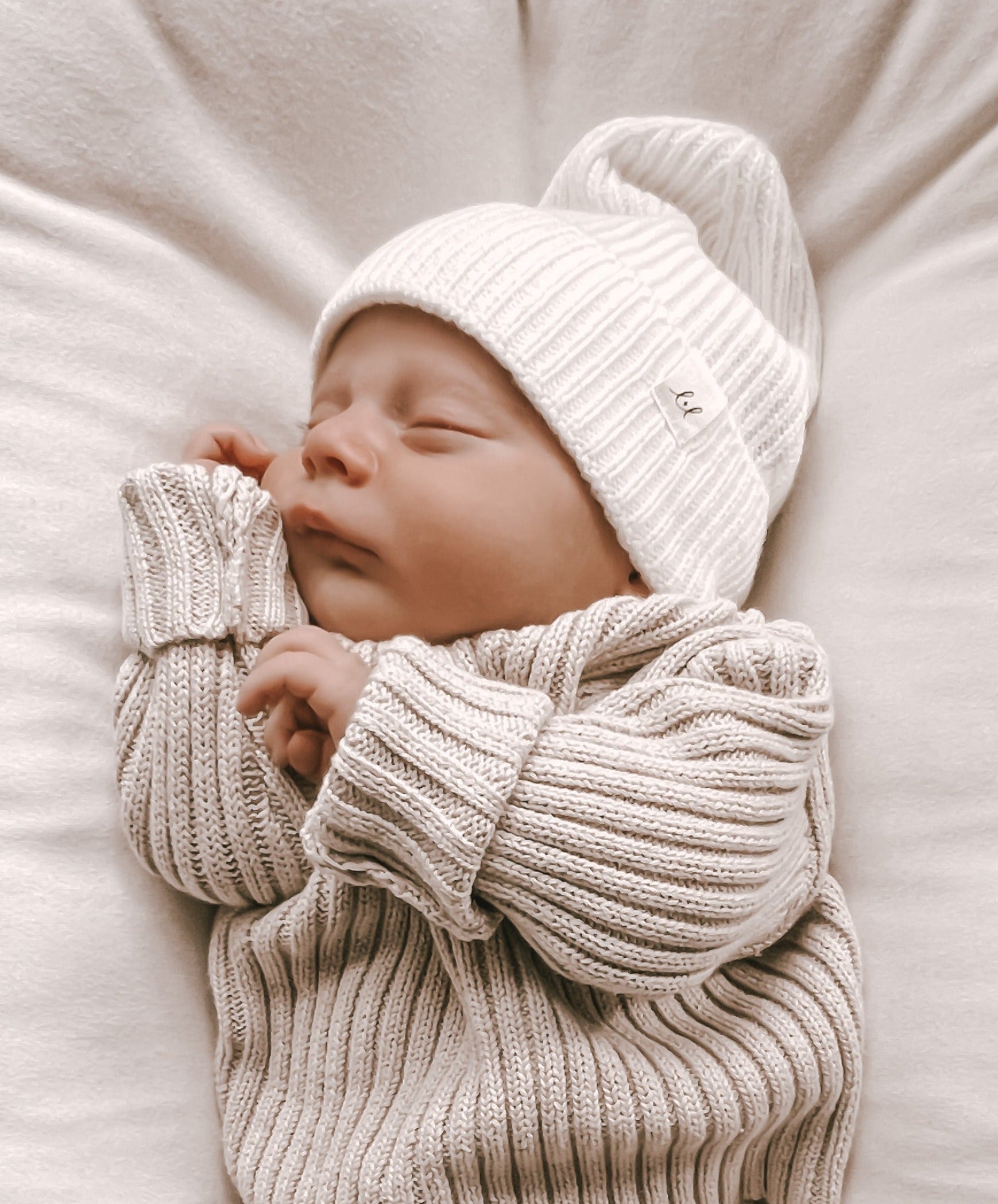 Merino Wool Baby Beanie - Off-White