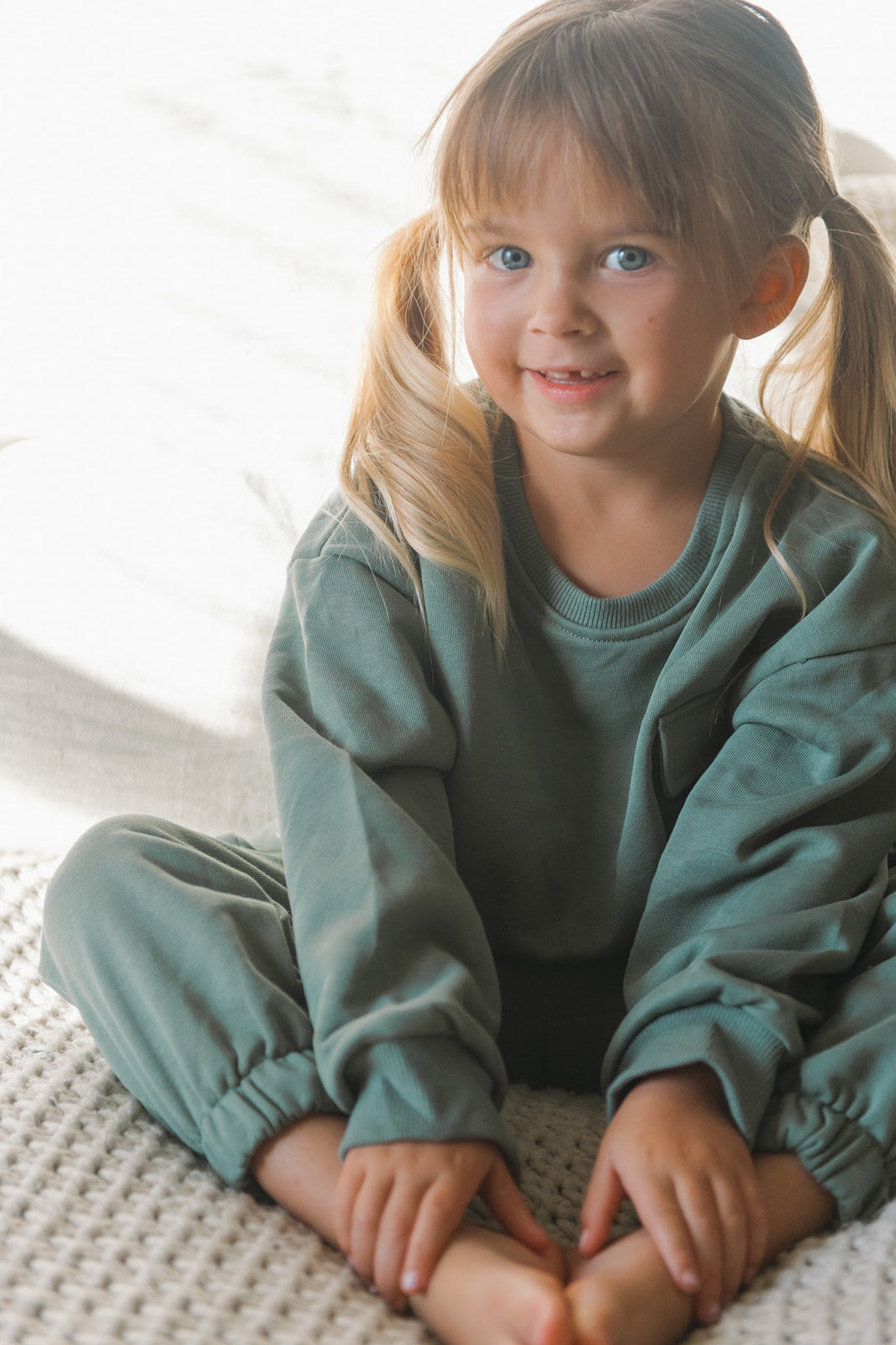 Cargo Sweatshirt Set in Green