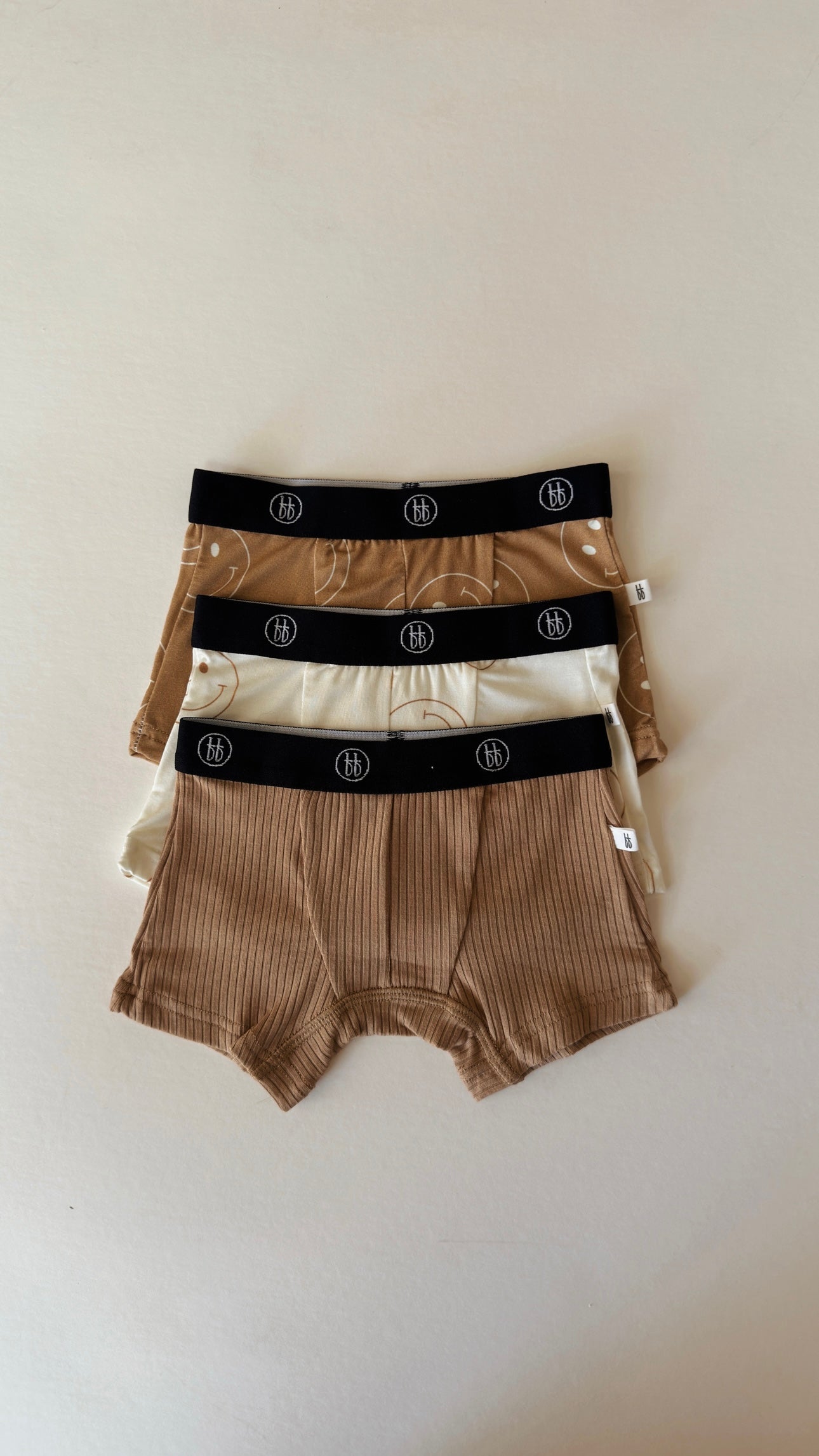 Tan & Ivory Smile | Bamboo Boxers (3 Pack)