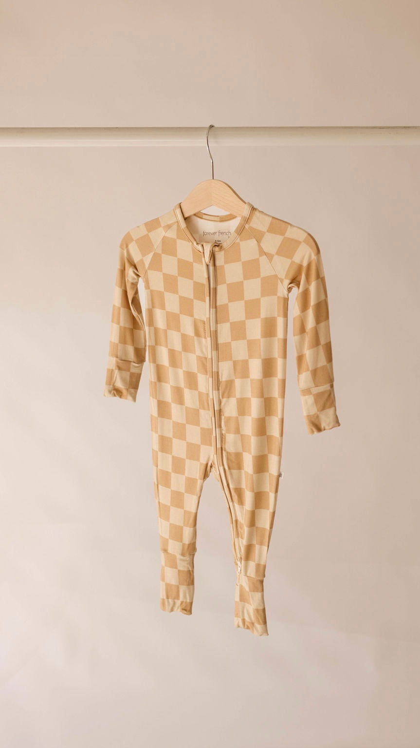 Boho Checker | Bamboo Zip Pajamas