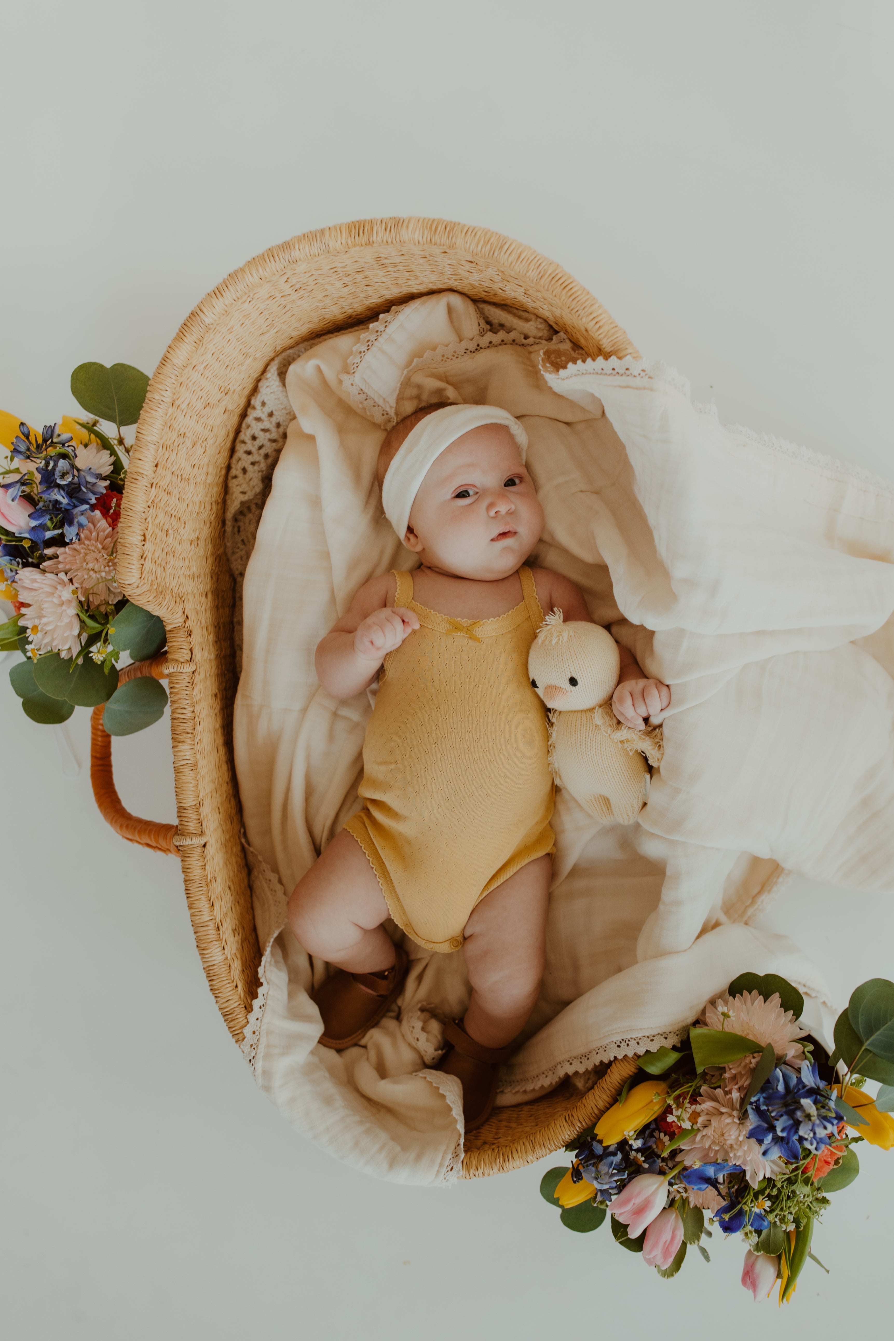 Yellow Bow Pointelle Tank Bodysuit