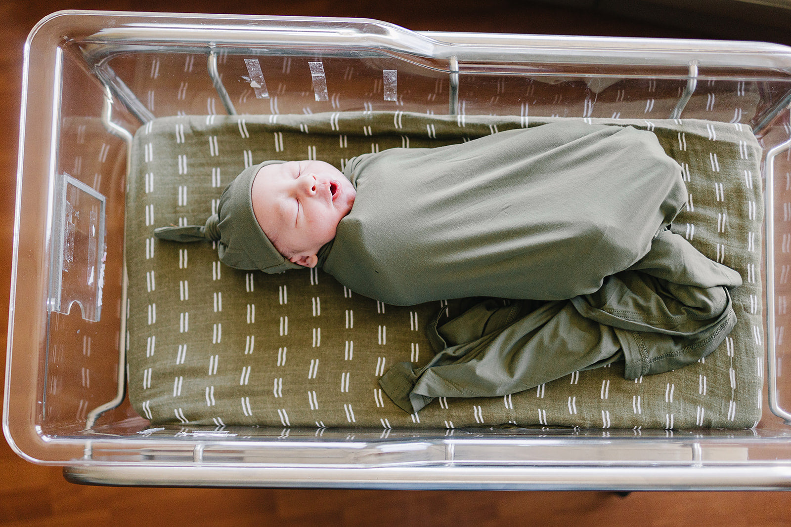 Olive Strokes Muslin Swaddle Blanket