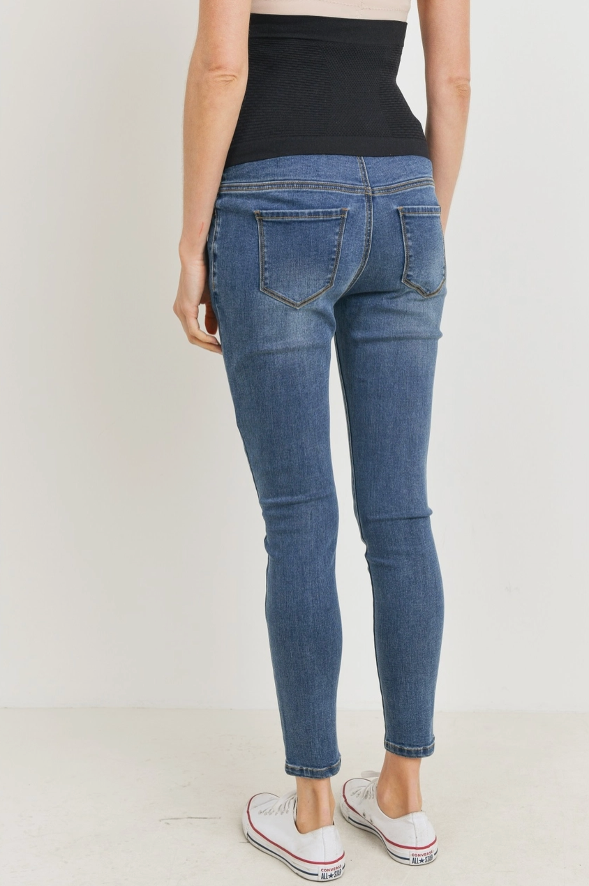 Stretch Maternity Skinny Jeans with Elastic Belly Band