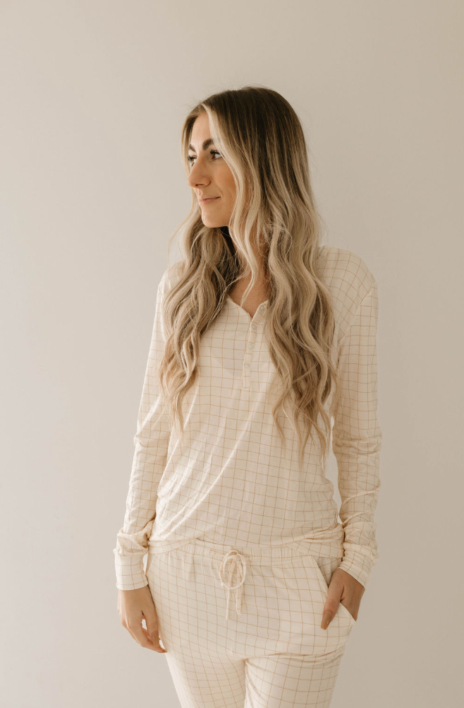 Women's Bamboo Pajamas  | Golden Grid