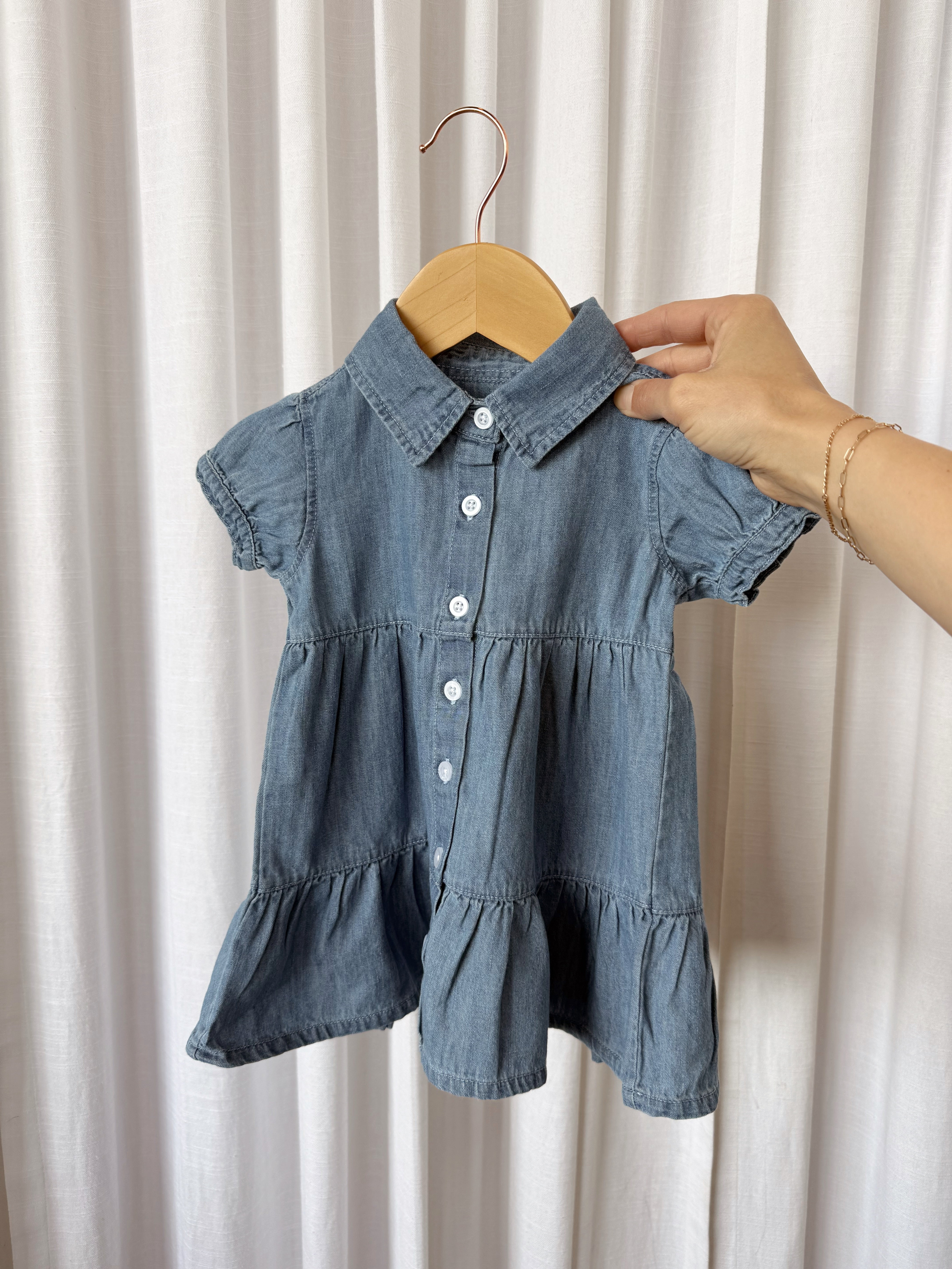 Organic Pippa Chambray Short Sleeve Shirt Dress