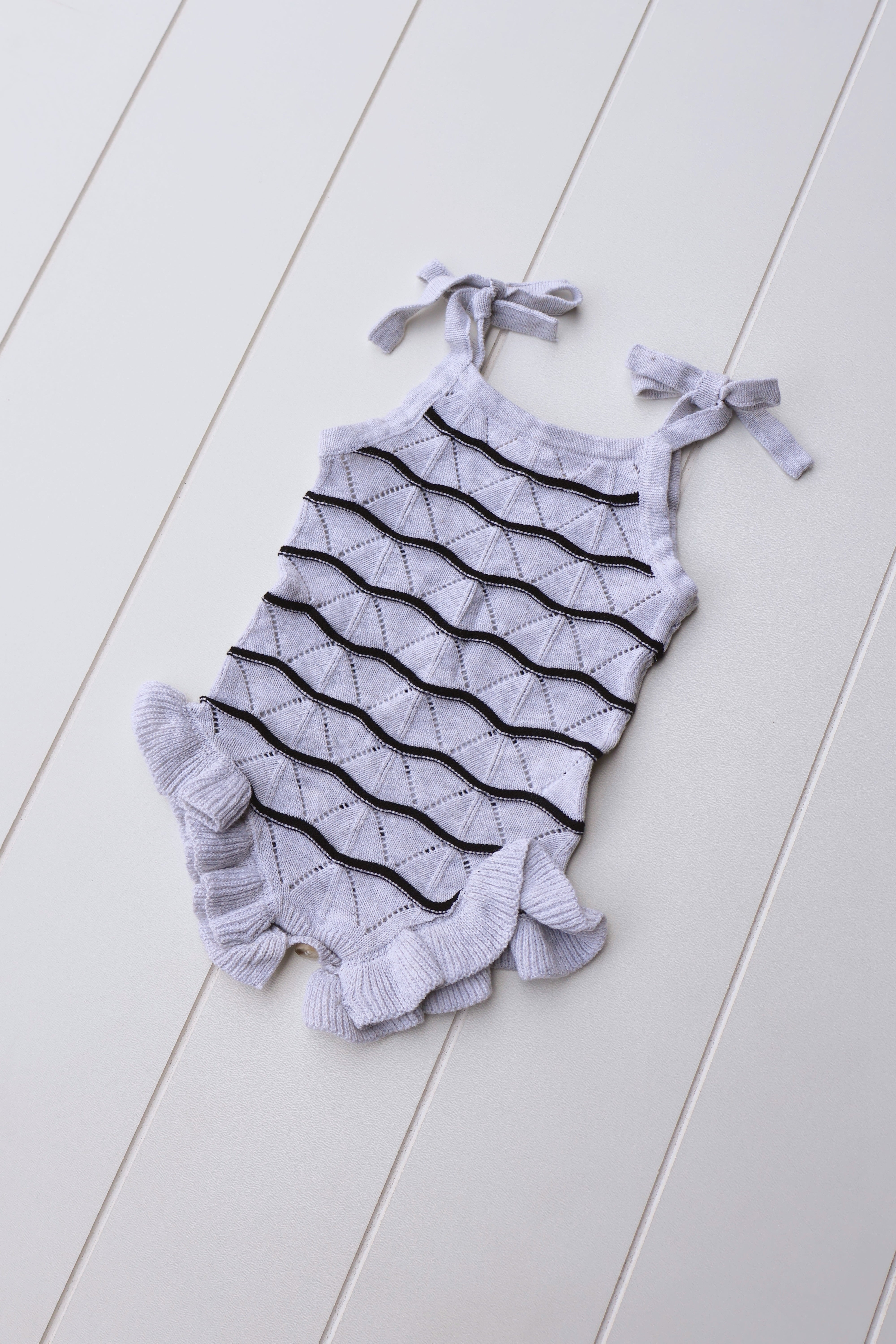 Spring Knit Ruffle Onesie