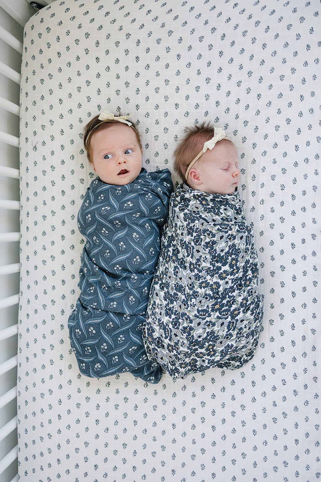 Cream Berry Muslin Crib Sheet