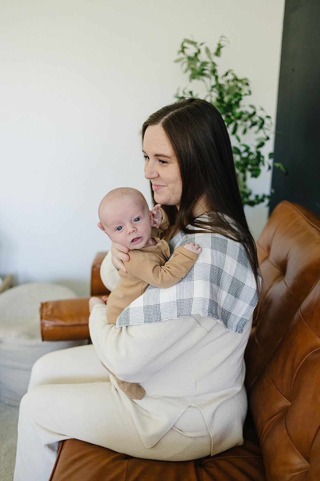 Coastal Plaid Muslin Burp Cloth