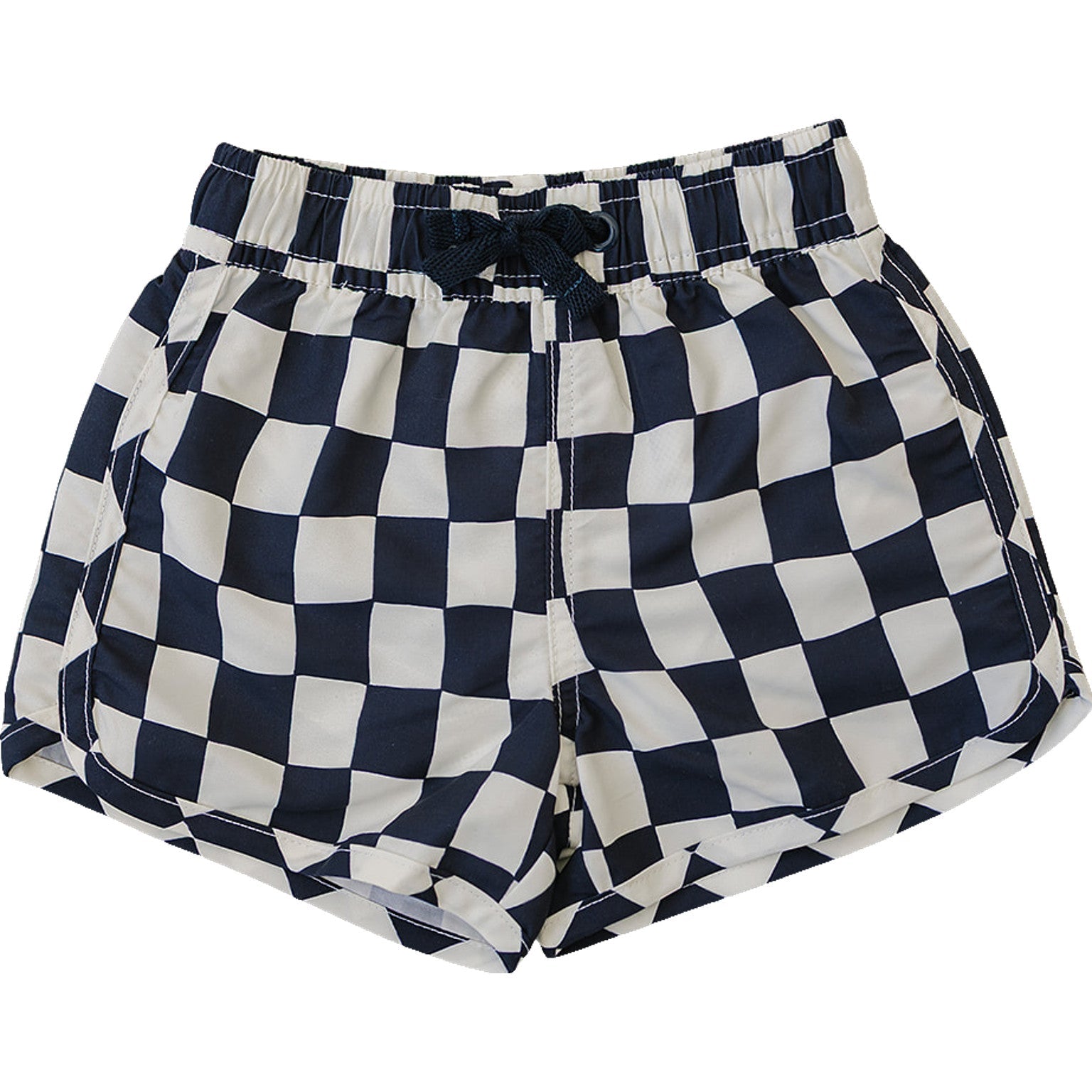 Wavy Checkered Swim Shorts