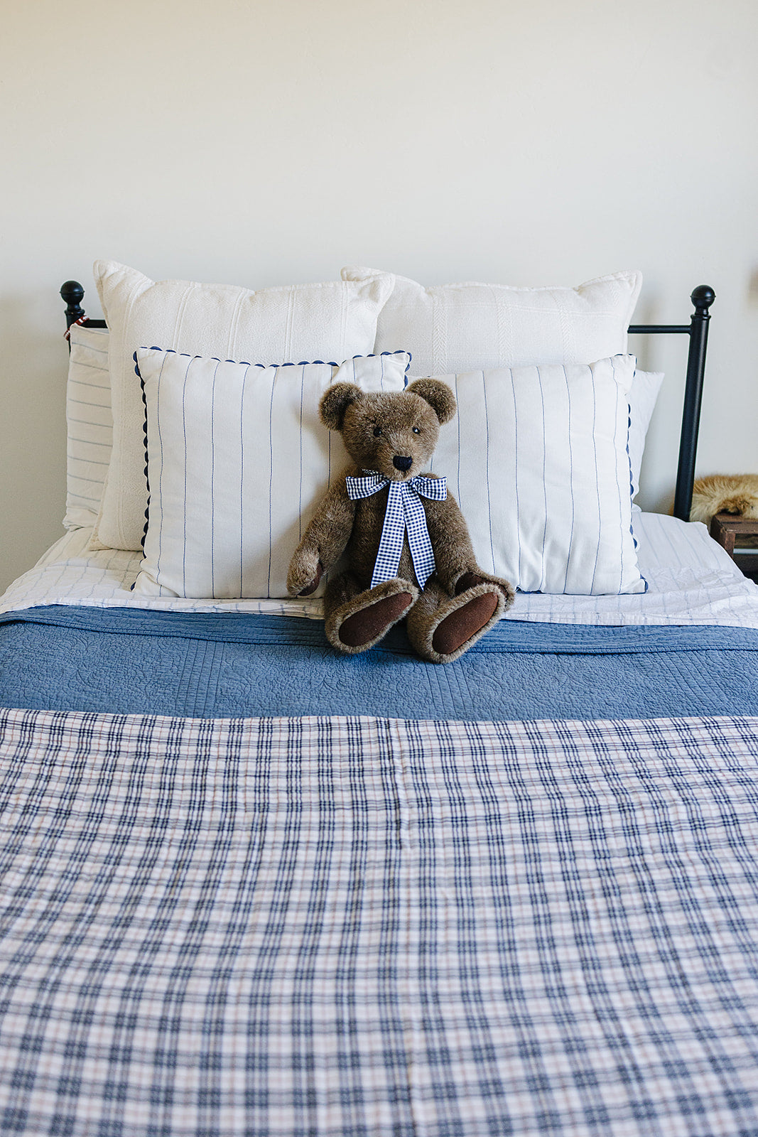 Vintage Plaid + Navy Plaid Twin Muslin Quilt