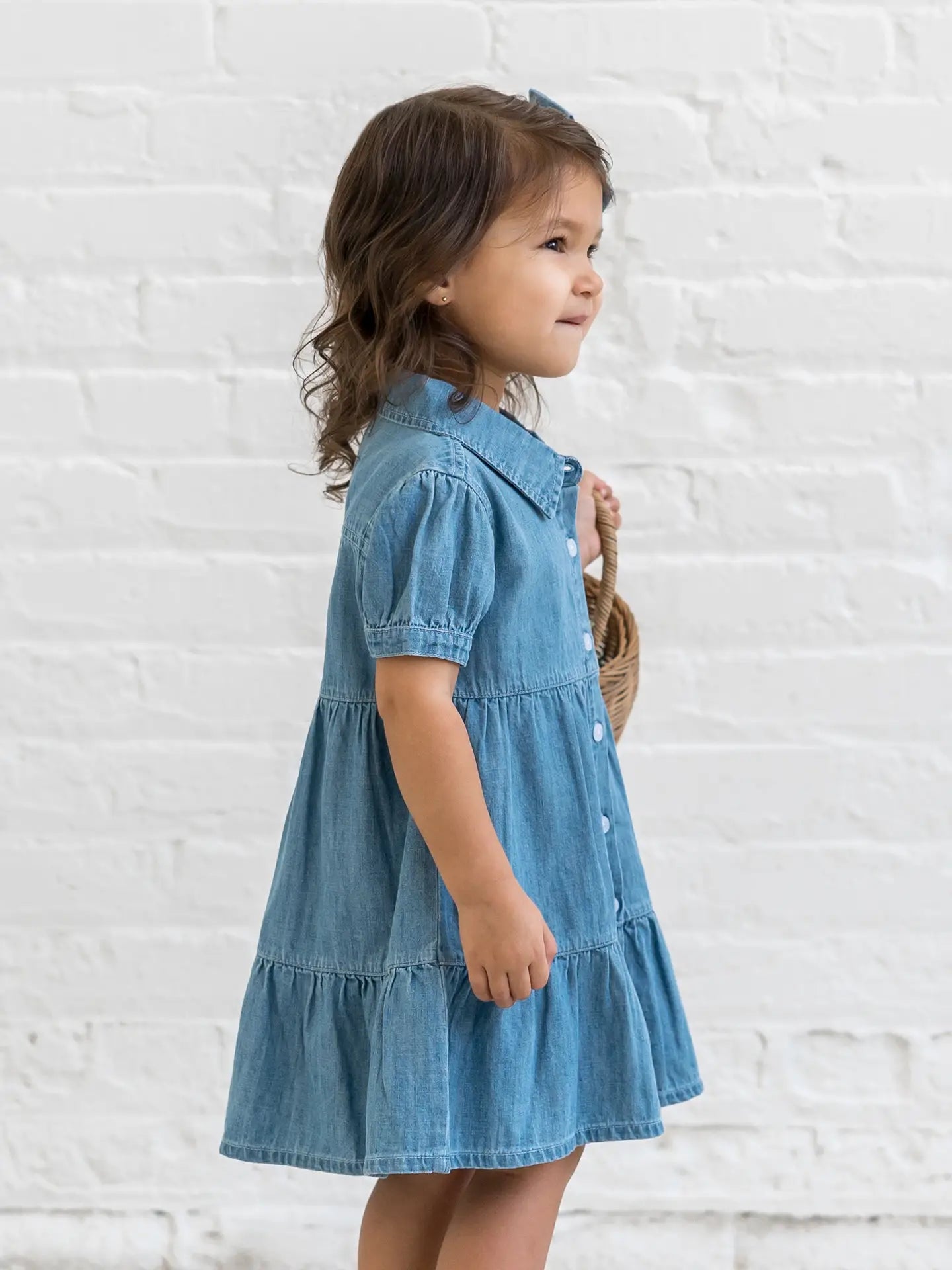 Organic Pippa Chambray Short Sleeve Shirt Dress