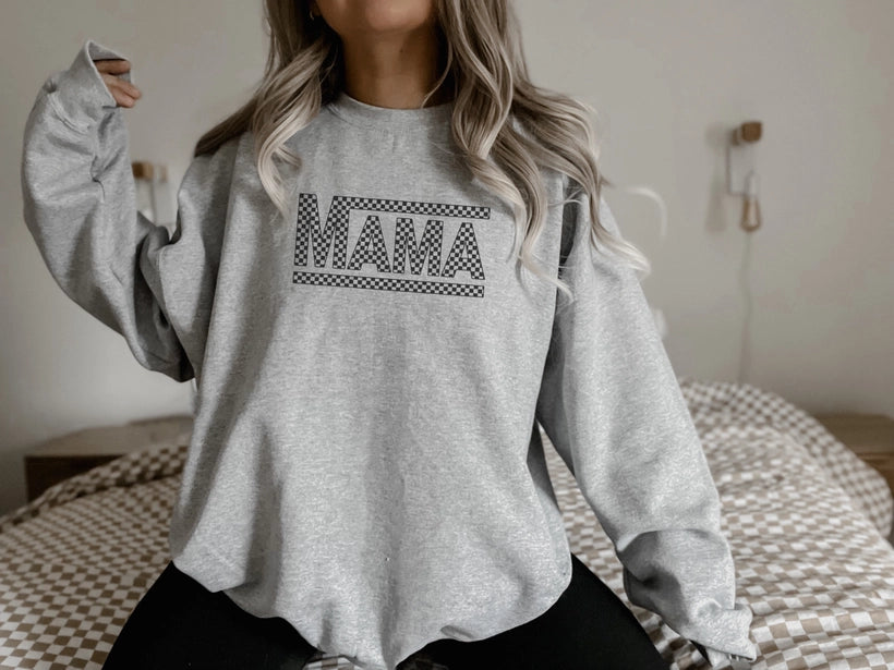 Mama Checkerboard Crewneck Sweatshirt