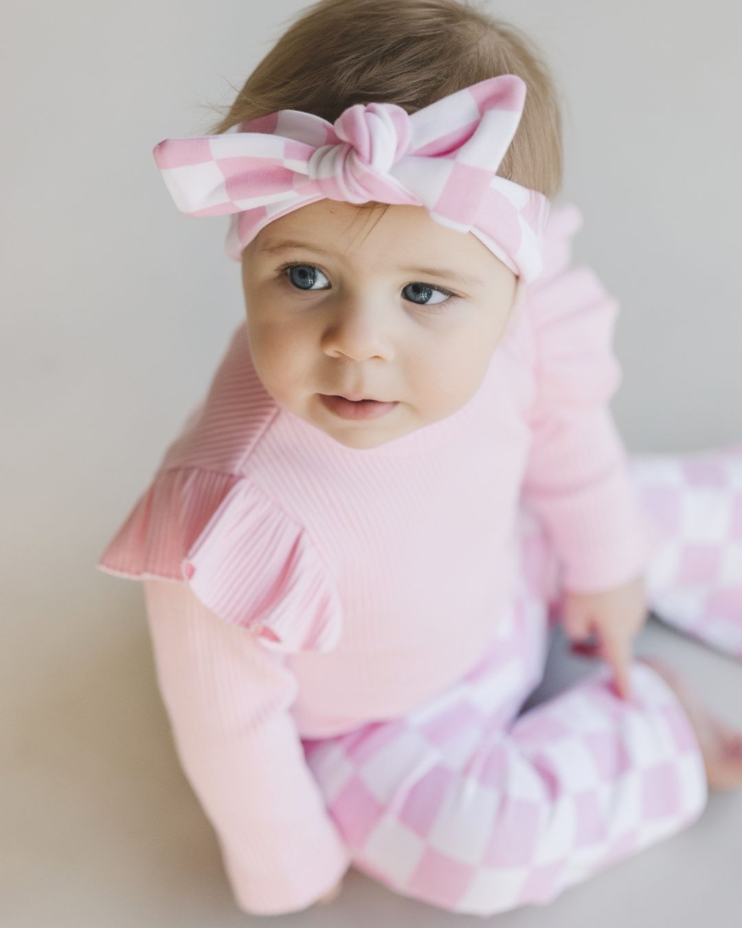 Flutter Sleeve Baby Bodysuit | Pink