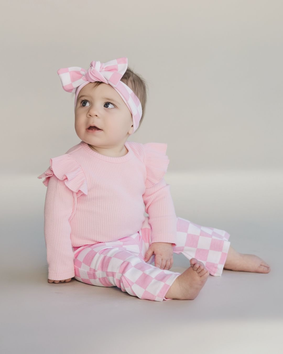 Flutter Sleeve Baby Bodysuit | Pink