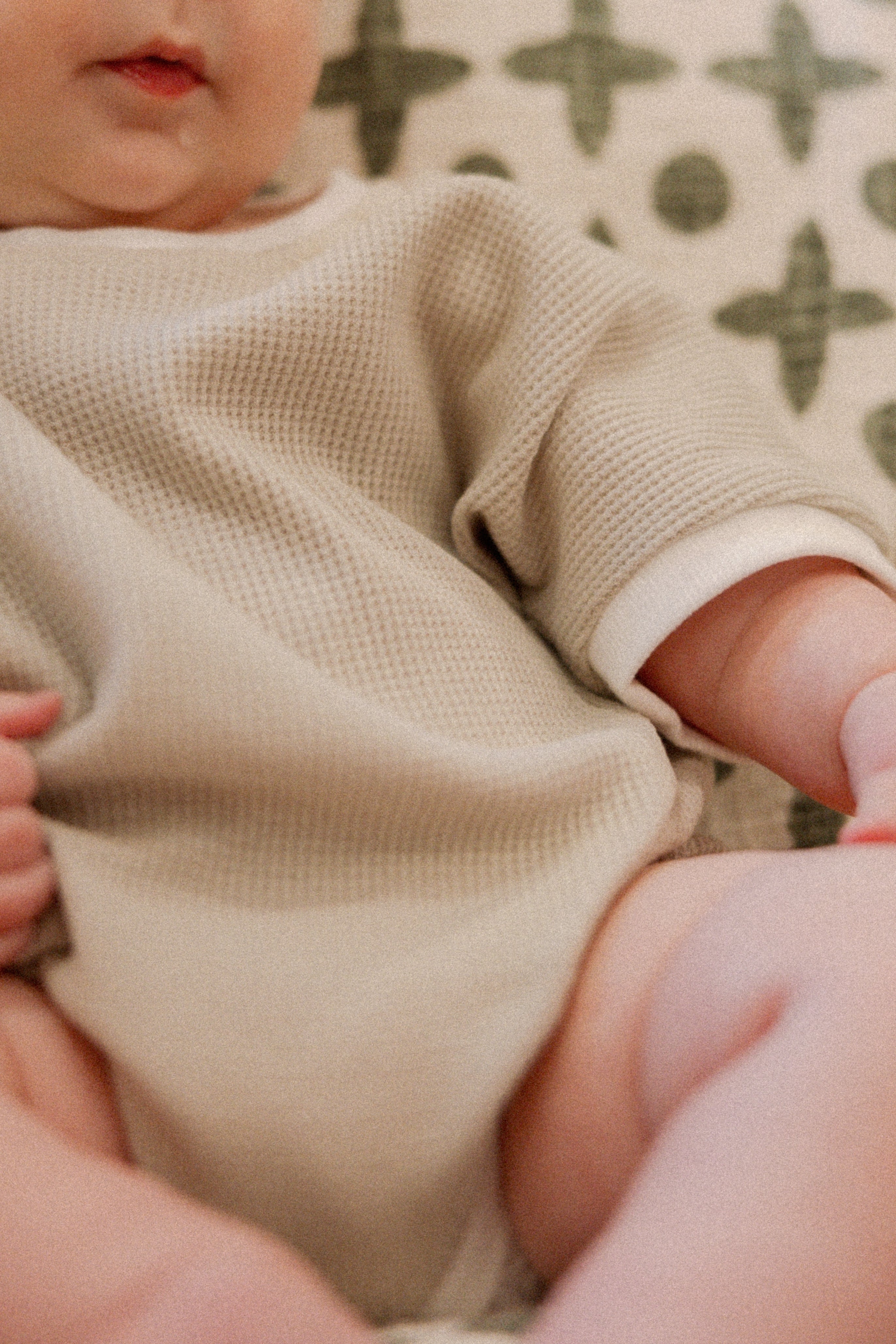 Ezra Waffle Romper in Light Grey