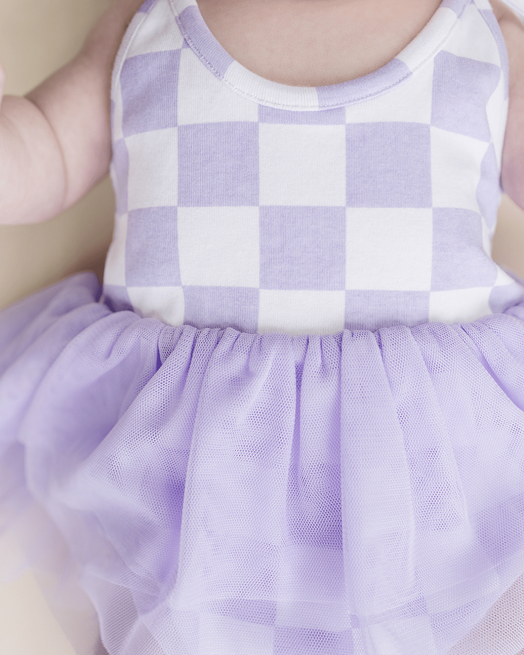 Tutu Romper | Checkered Lavender