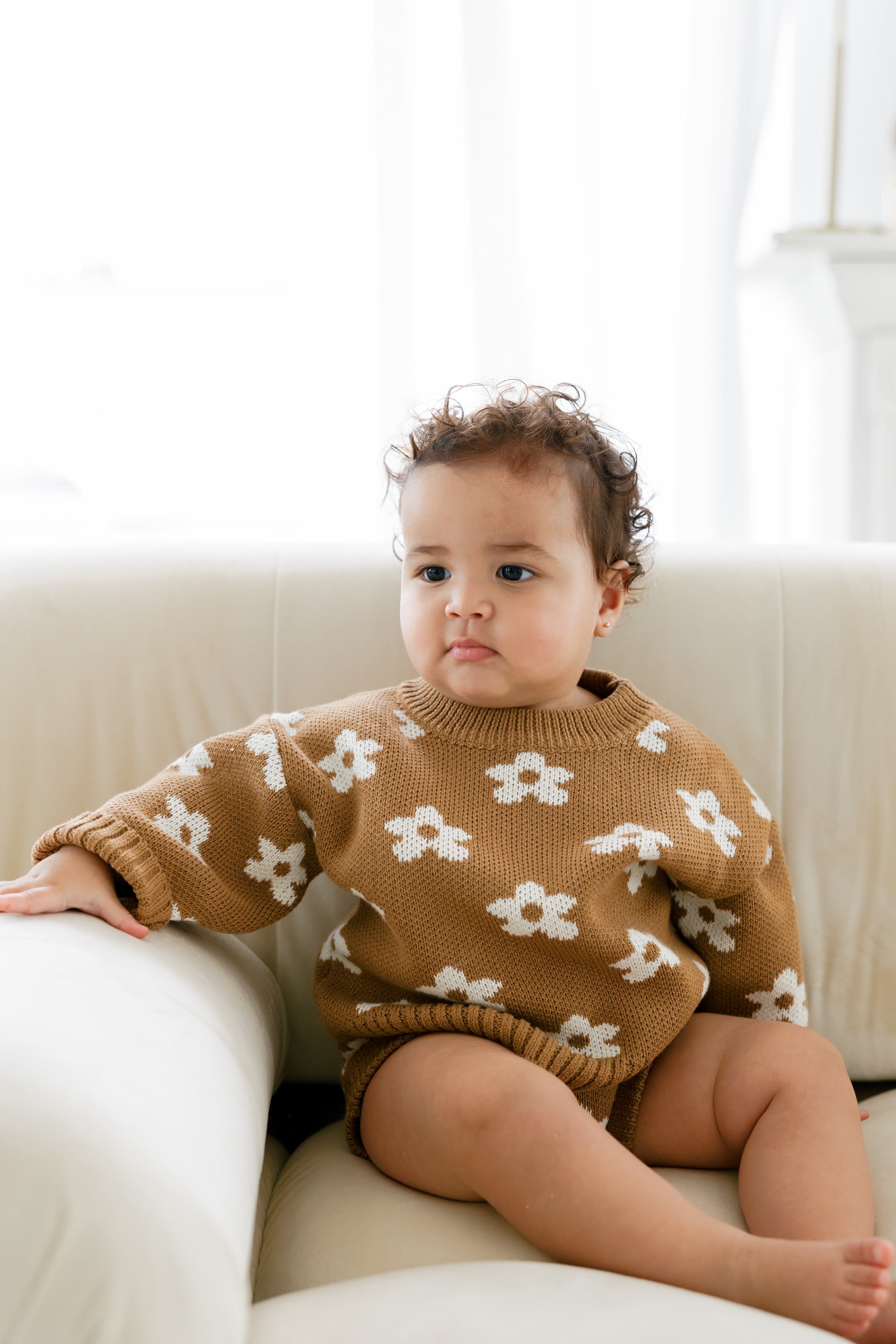 Daisy Knit Set in Brown