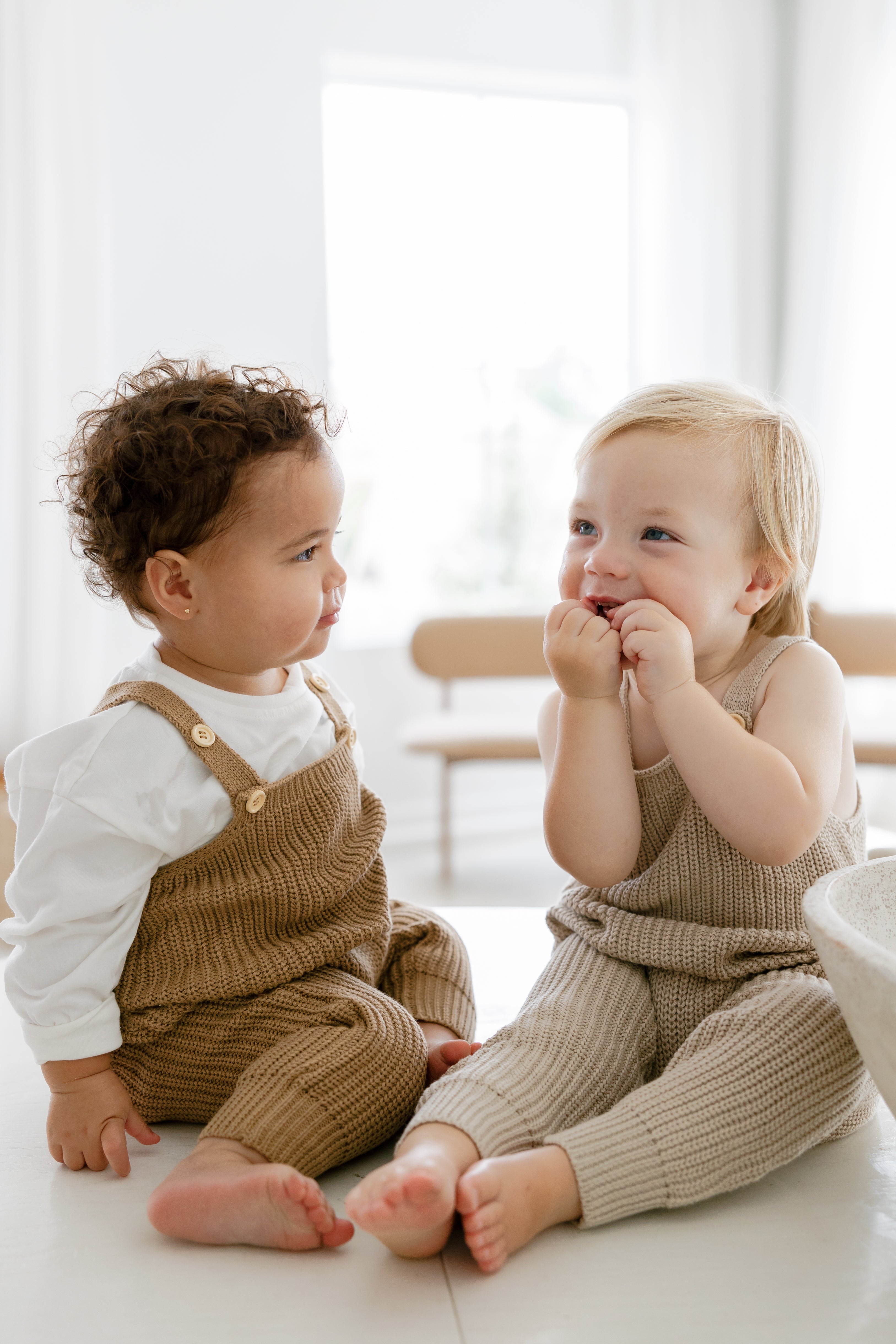 Knit Overalls in Brown Minted Method