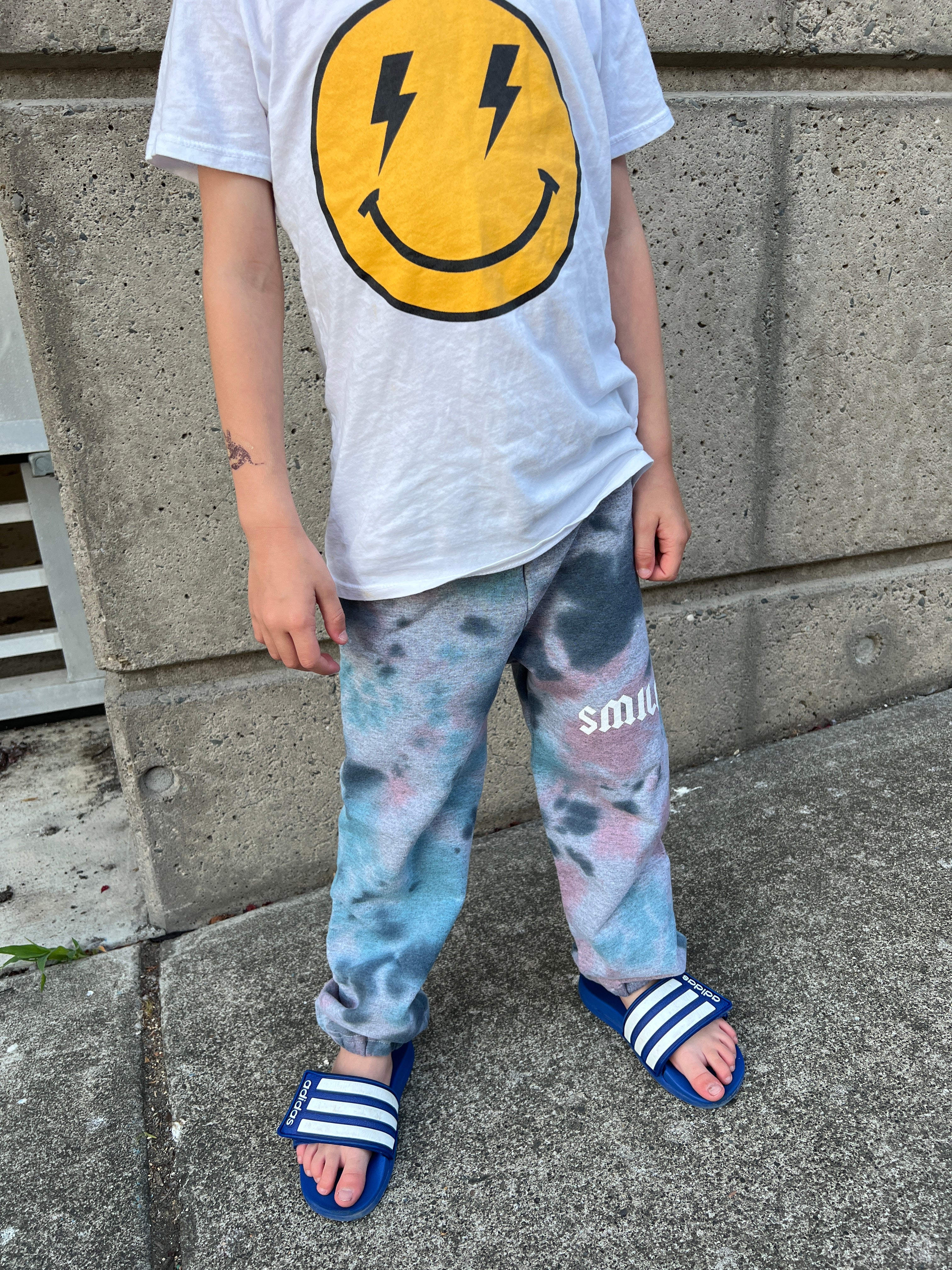 Tie Dye Smile Jogger Pant (Youth L) LAST ONE!
